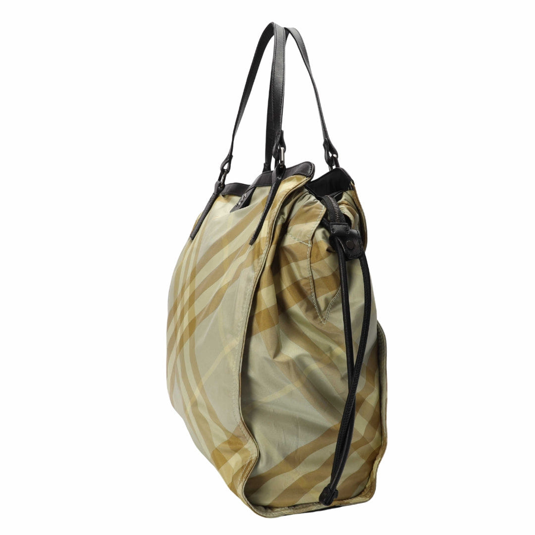 Burberry Yellow Nova Check Nylon Packable Tote