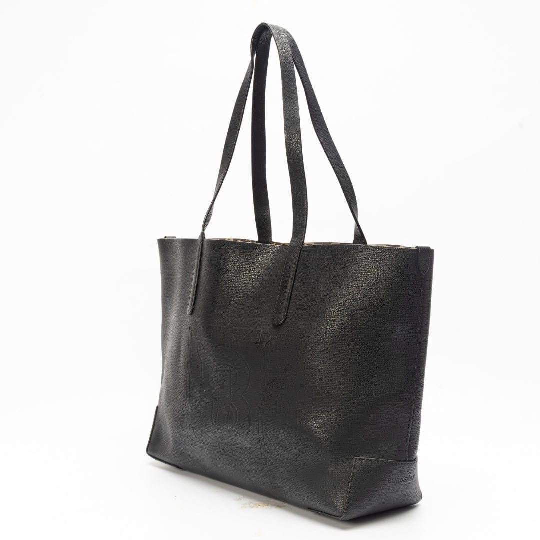 Burberry TB Monogram Embossed Leather Tote