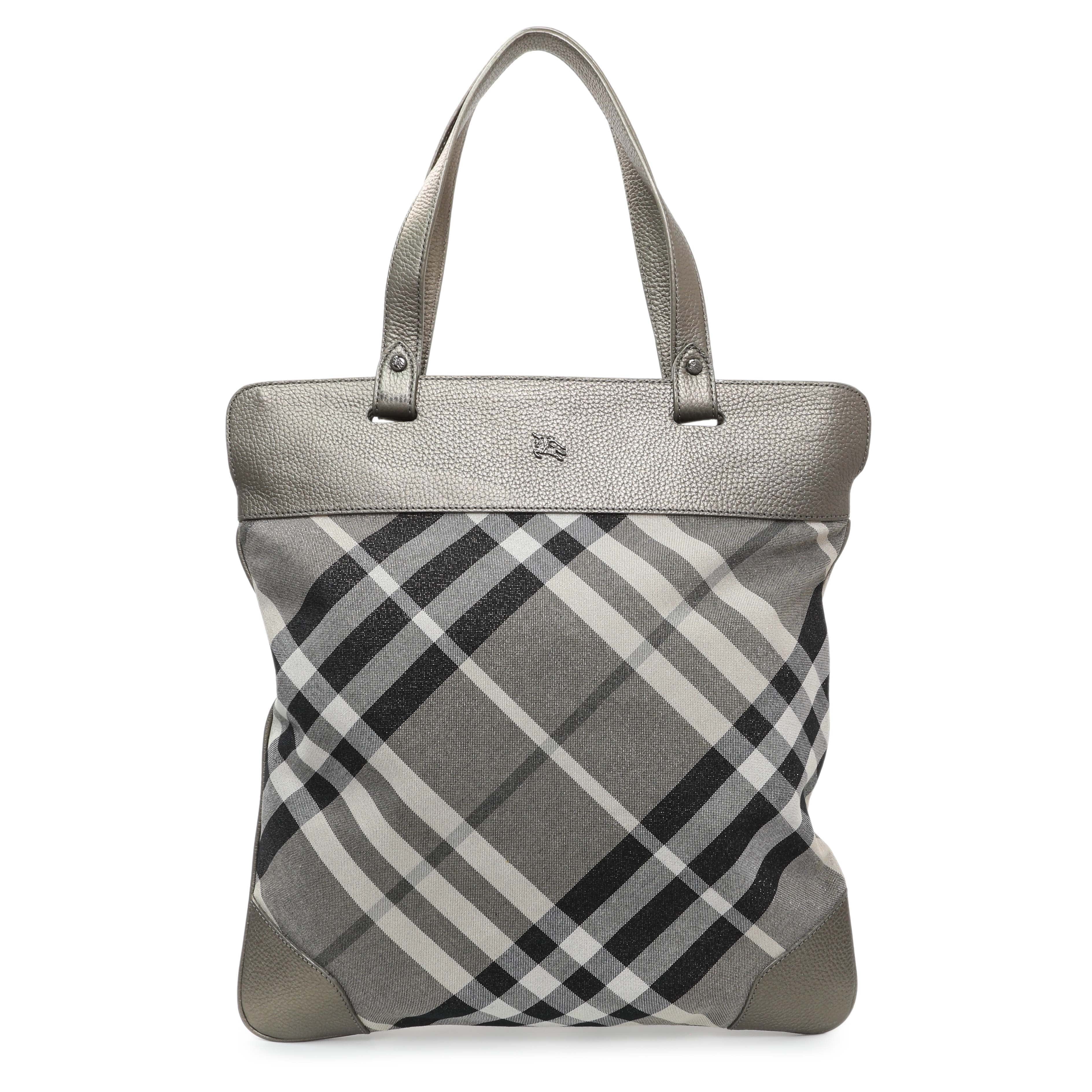 Burberry Shimmer Check Stowell Roll - Up Tote
