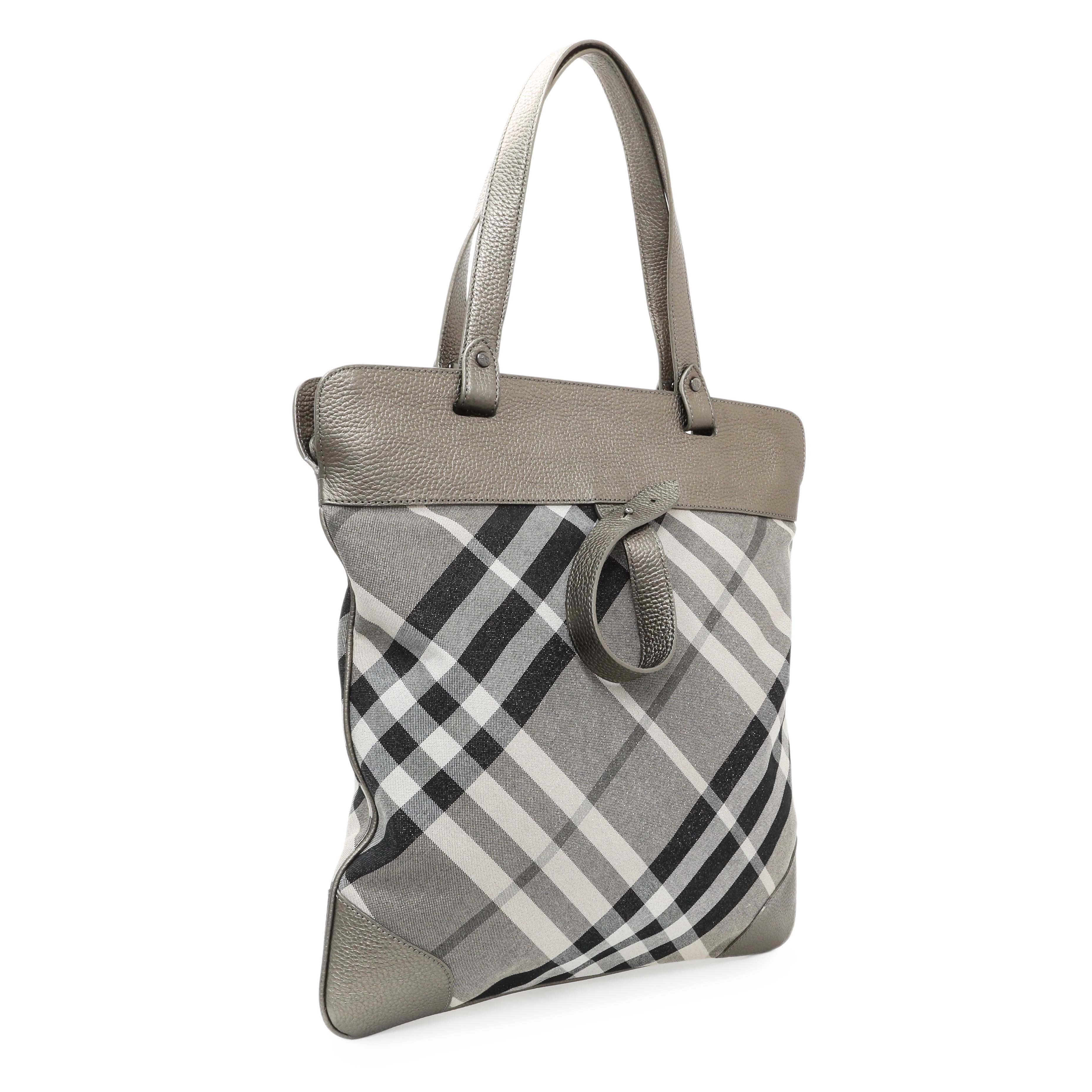 Burberry Shimmer Check Stowell Roll - Up Tote