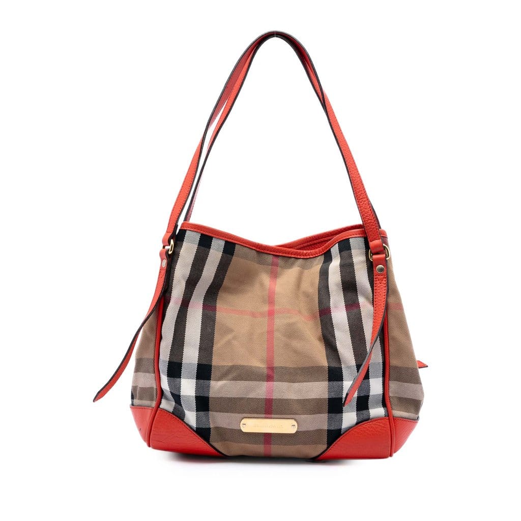 Burberry Small House Check Canvas Bridle Canterbury Tote