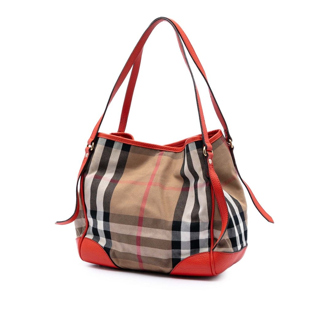 Burberry Small House Check Canvas Bridle Canterbury Tote