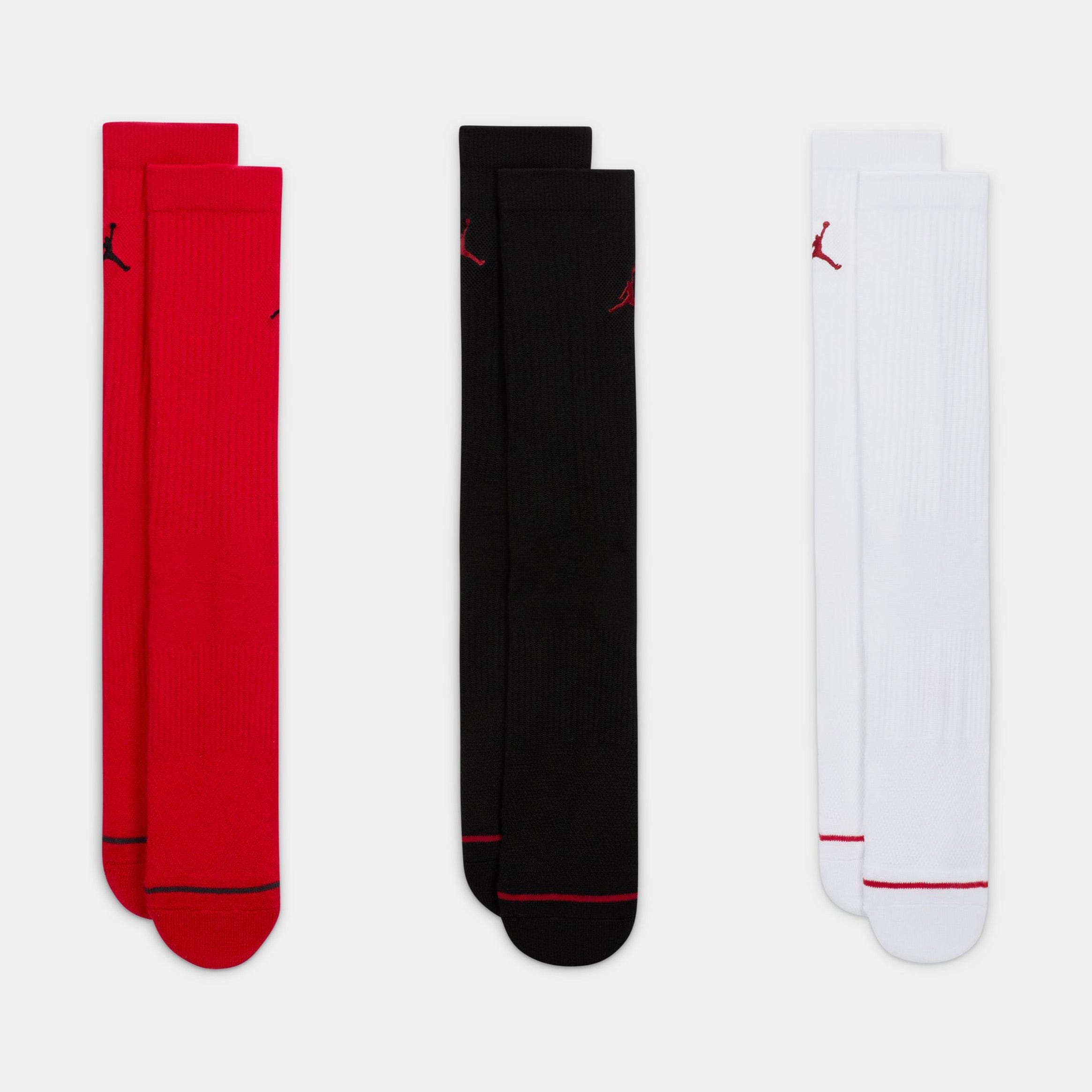Air Jordan Essentials Crew 3 Pack Mens Socks (Red/Black/White)