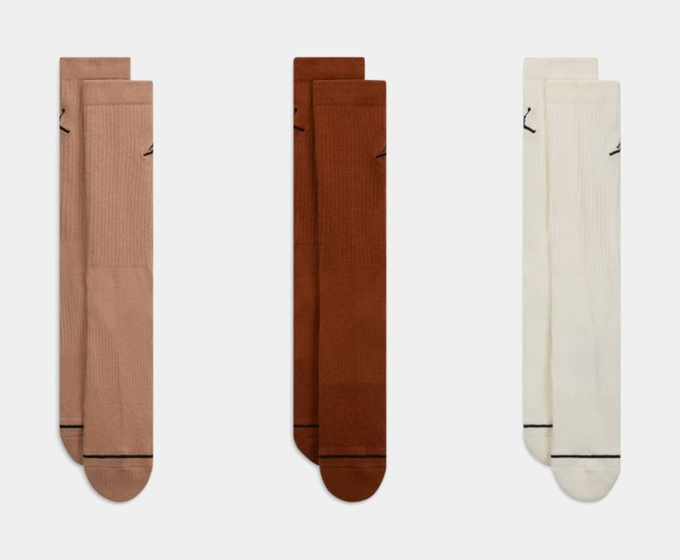Air Jordan Everyday Crew Mens Socks (Beige/Brown)