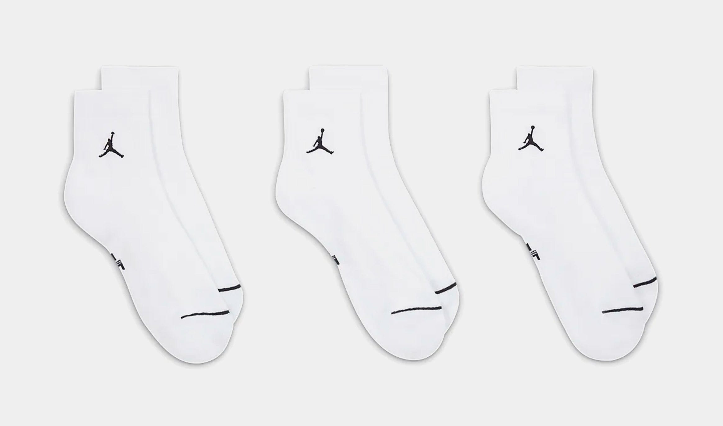 Air Jordan 3 pack Ankle Mens Socks (White)