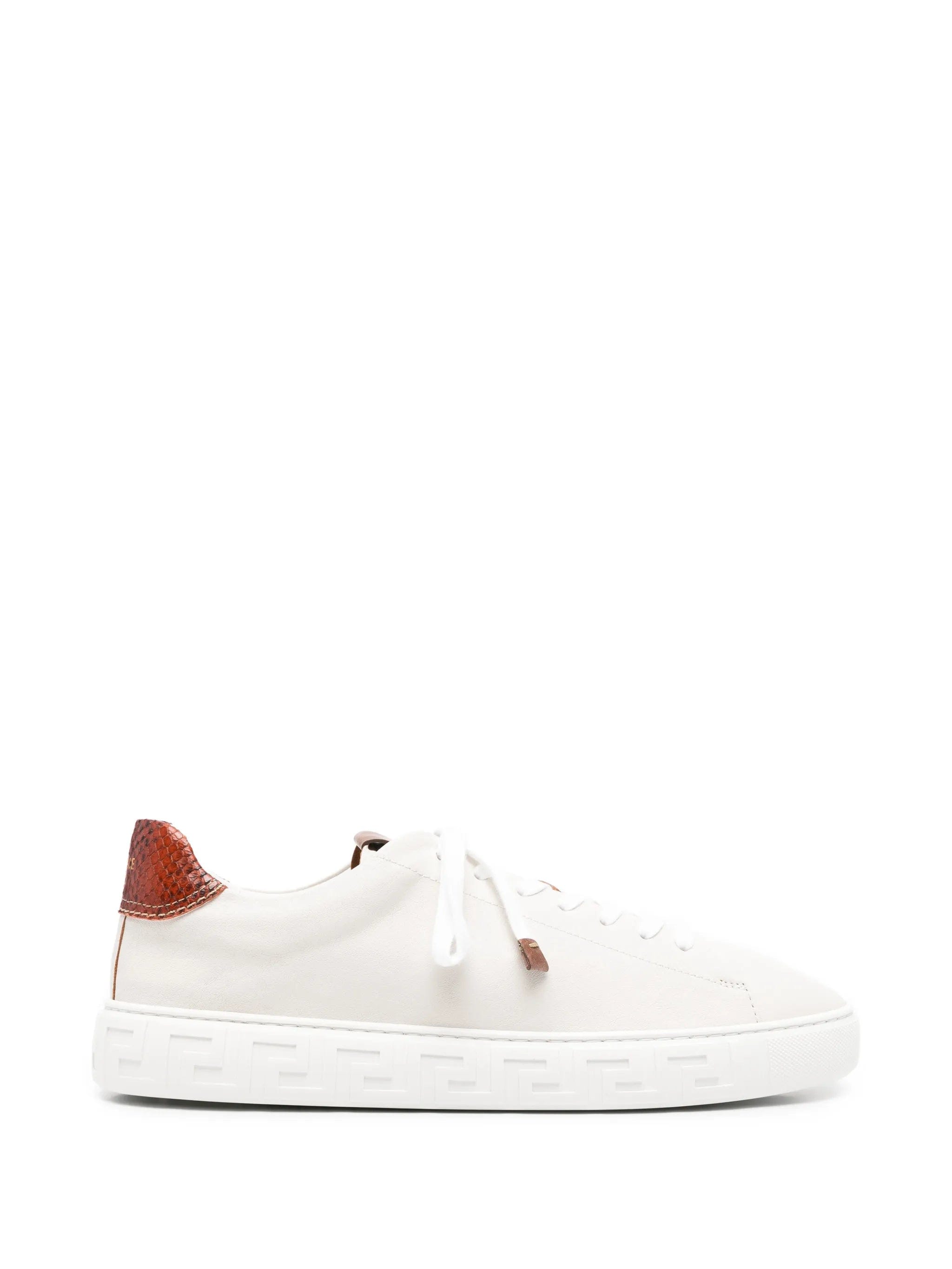 Versace Greca low - top leather sneakers