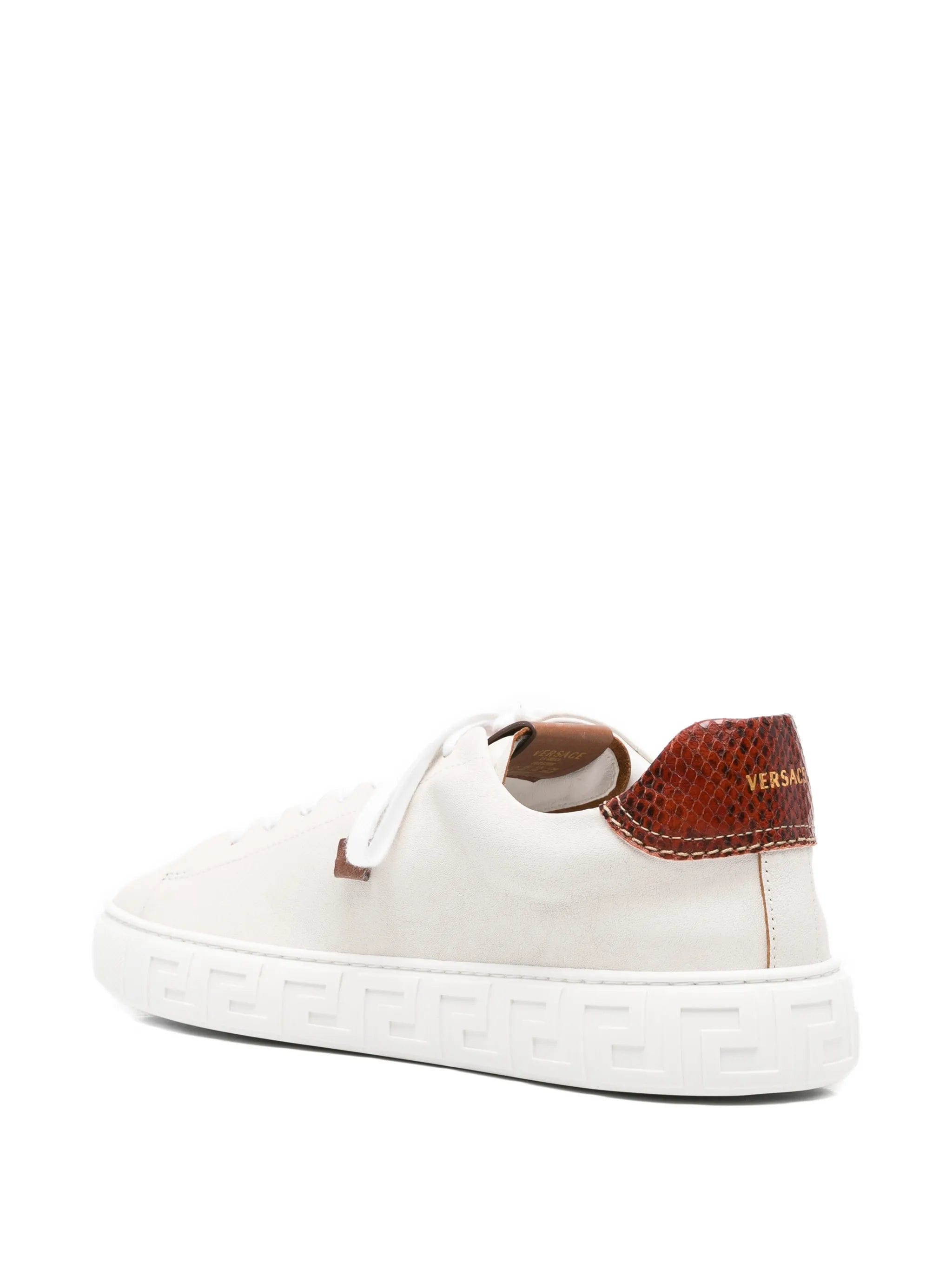 Versace Greca low - top leather sneakers