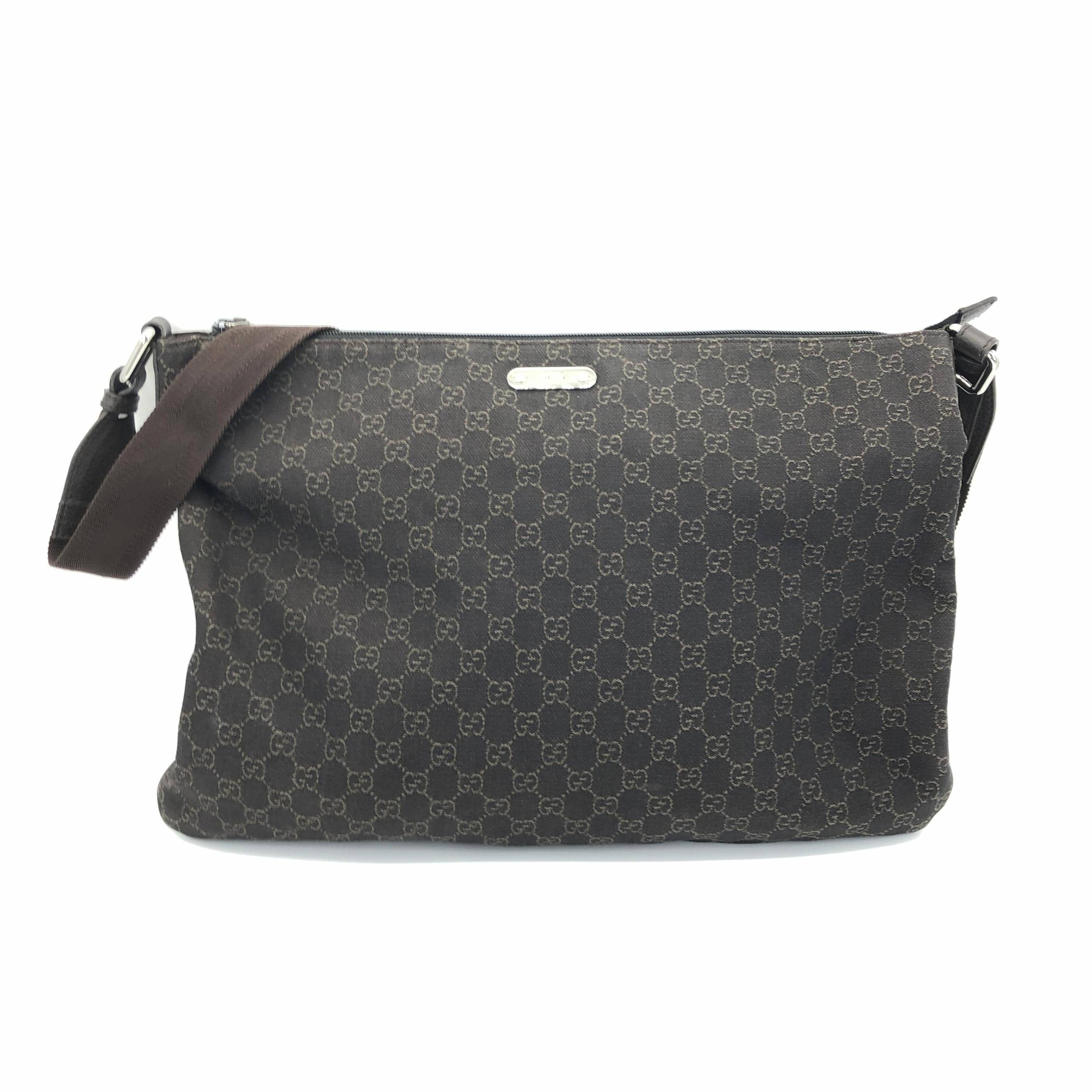Gucci GG Canvas Crossbody Bag Dark Brown C379354
