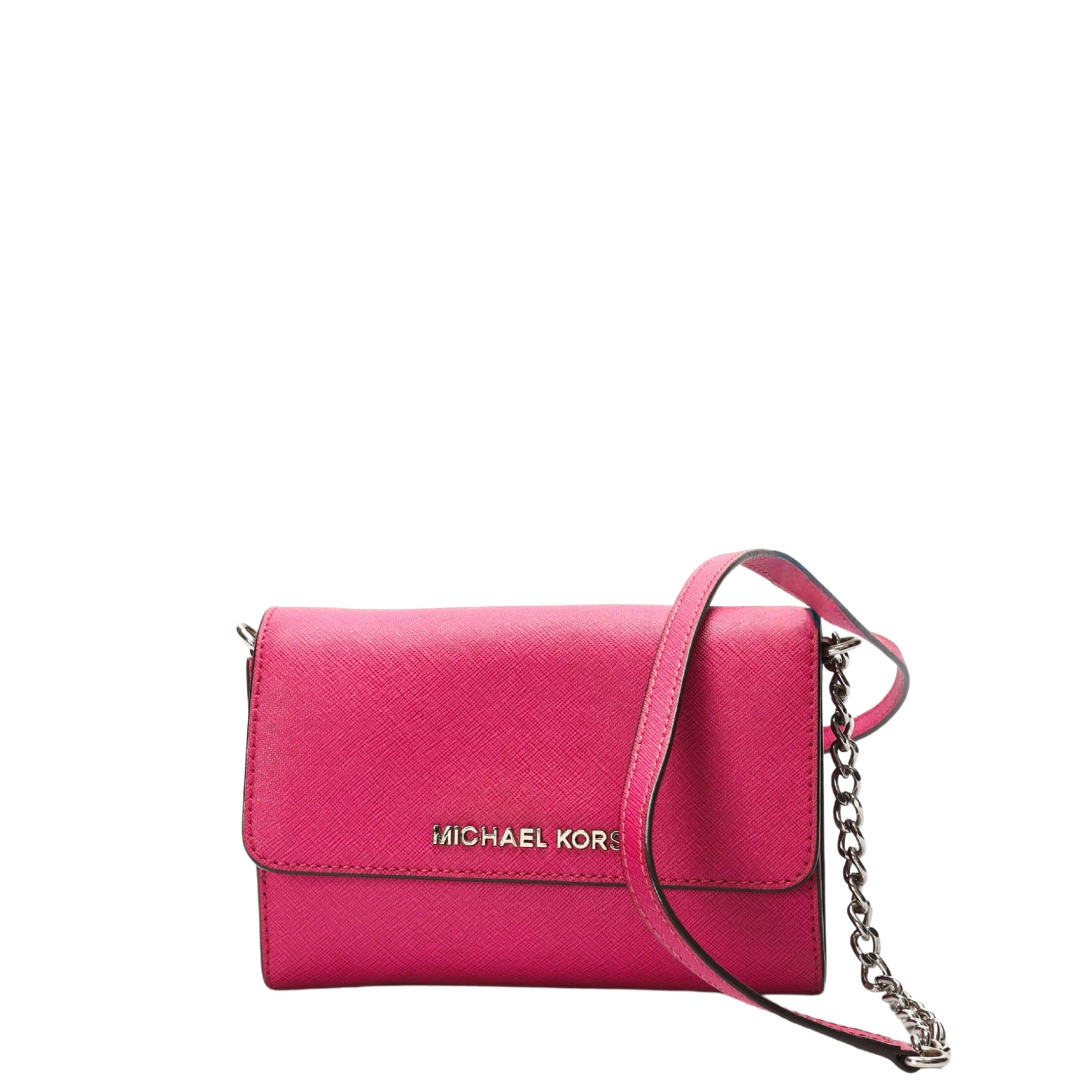 Michael Kors Pink Jet Set Chain Crossbody Bag