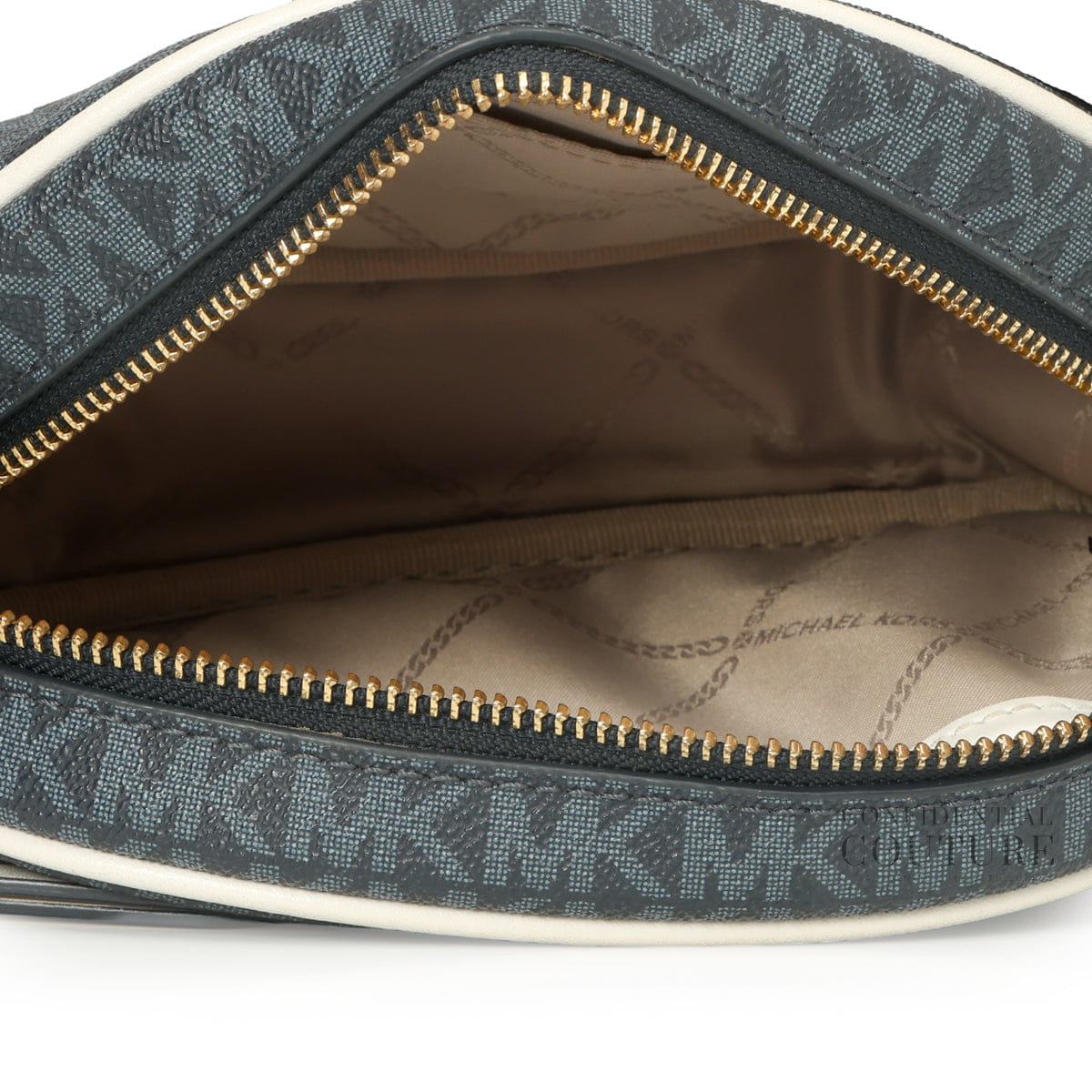 Michael Kors Jet Set Charm Blue Monogram Crossbody Bag