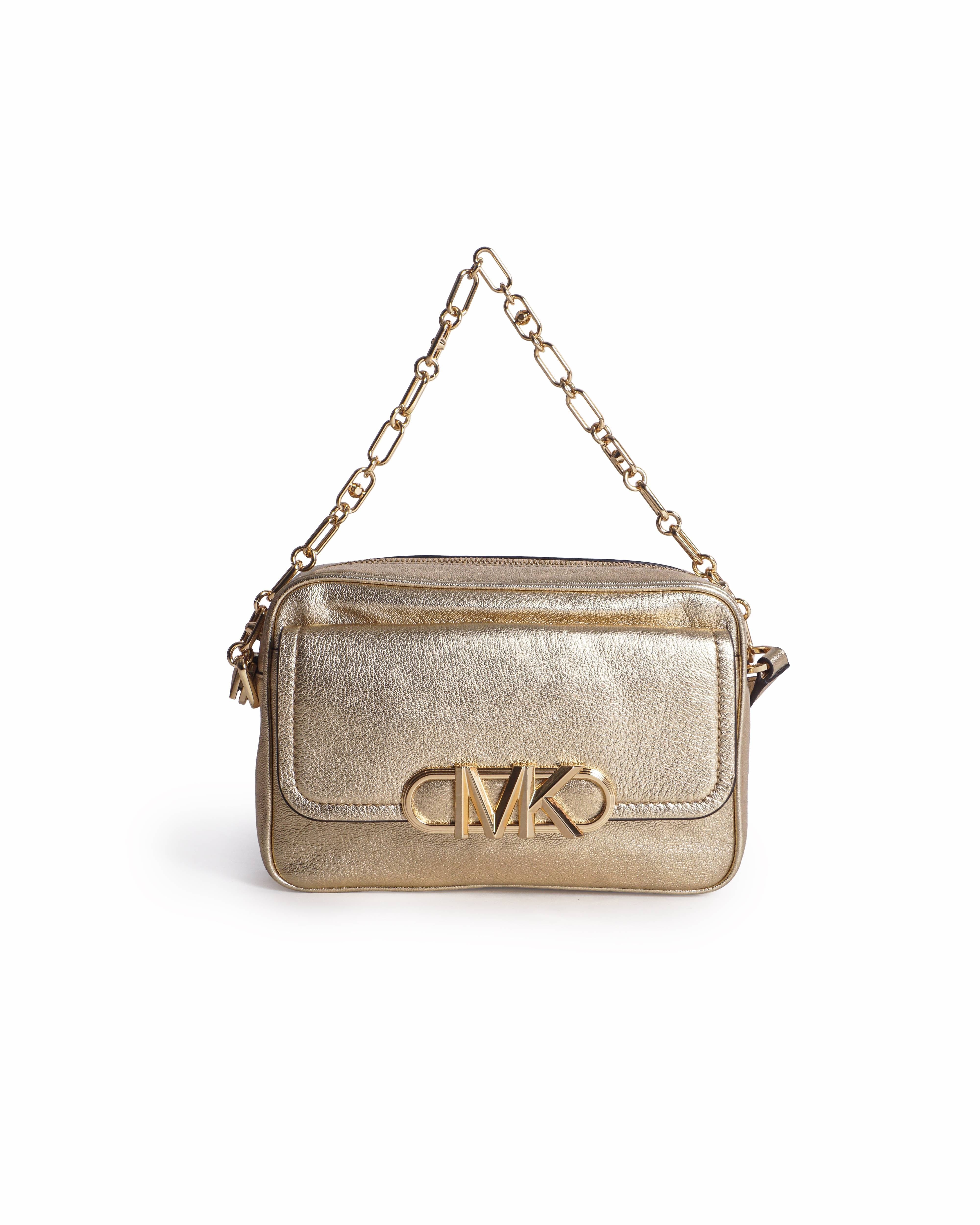 Michael Kors Parker Medium Metallic Leather Crossbody Bag