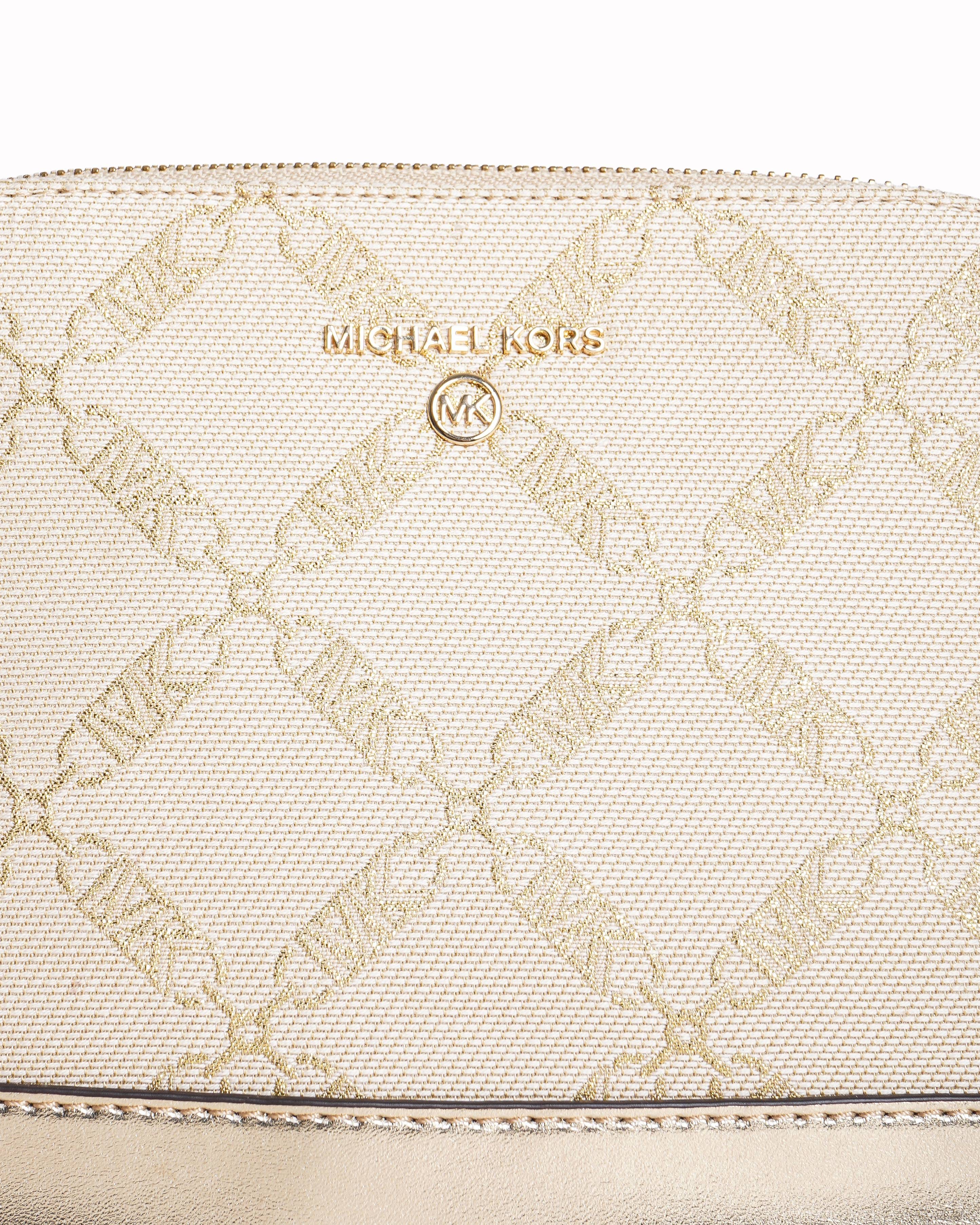 Michael Kors Jet Set Metallic Empire Logo Jacquard Crossbody Bag