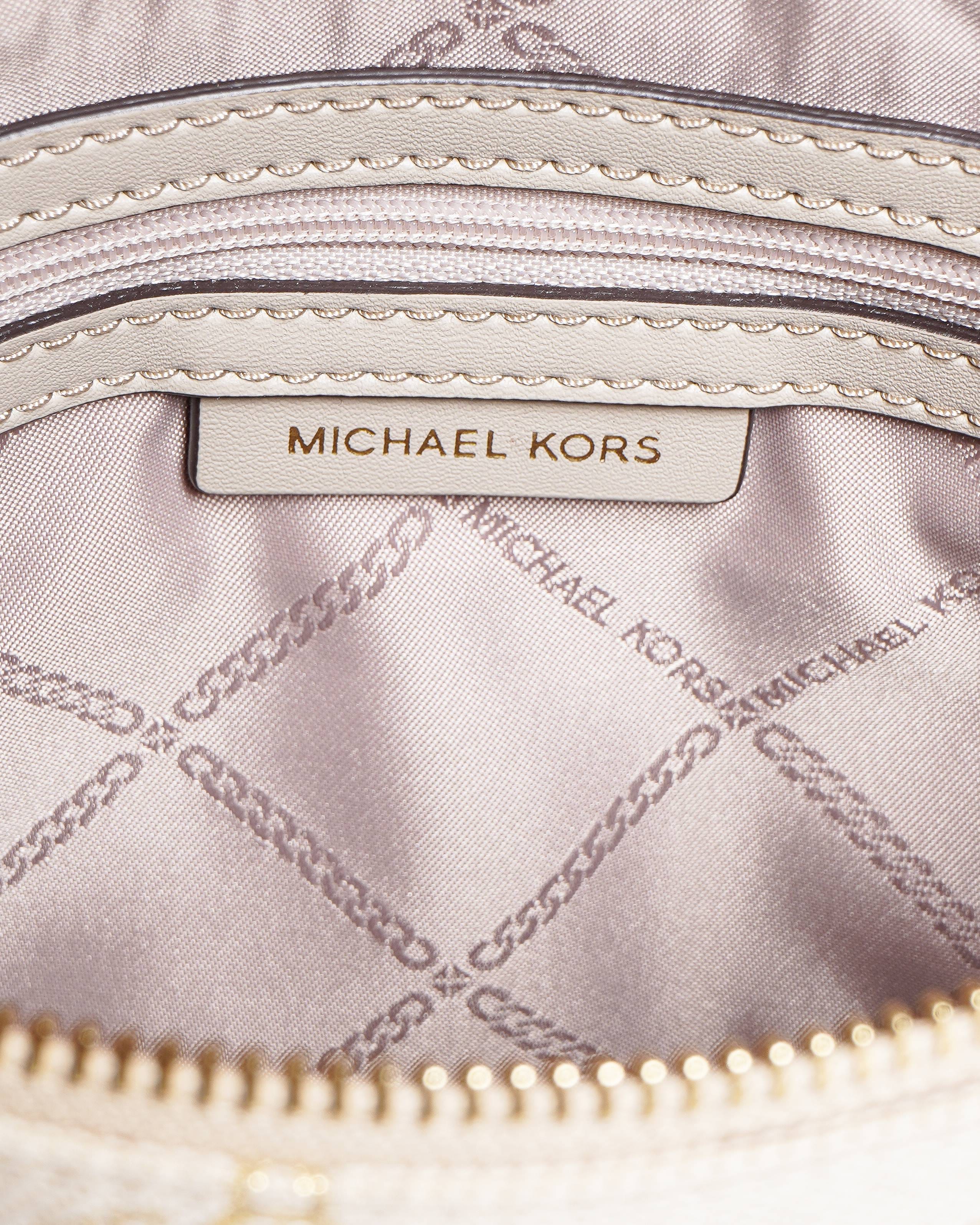 Michael Kors Jet Set Metallic Empire Logo Jacquard Crossbody Bag