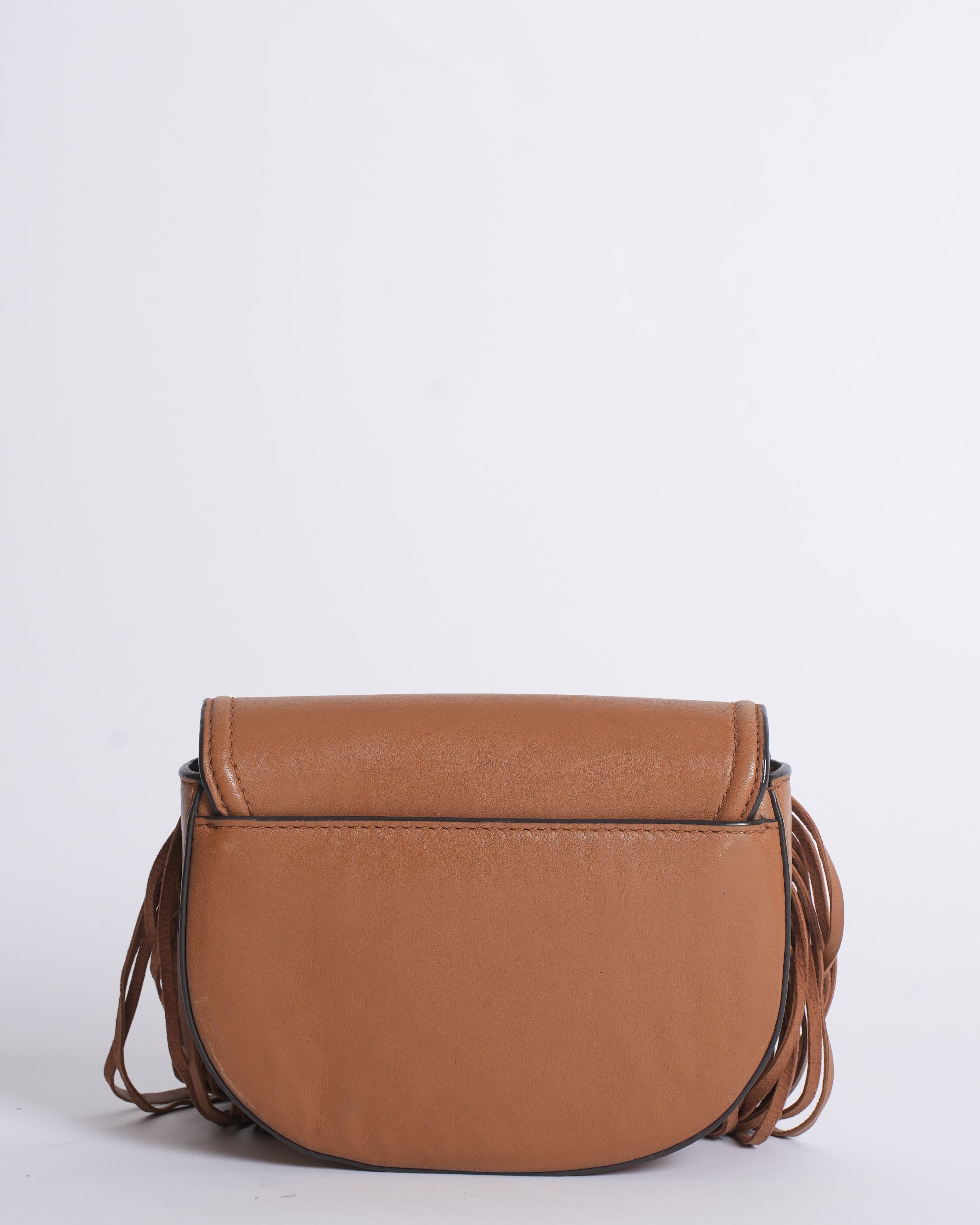 Michael Kors MK Small Fringed Leather Saddle Bag
