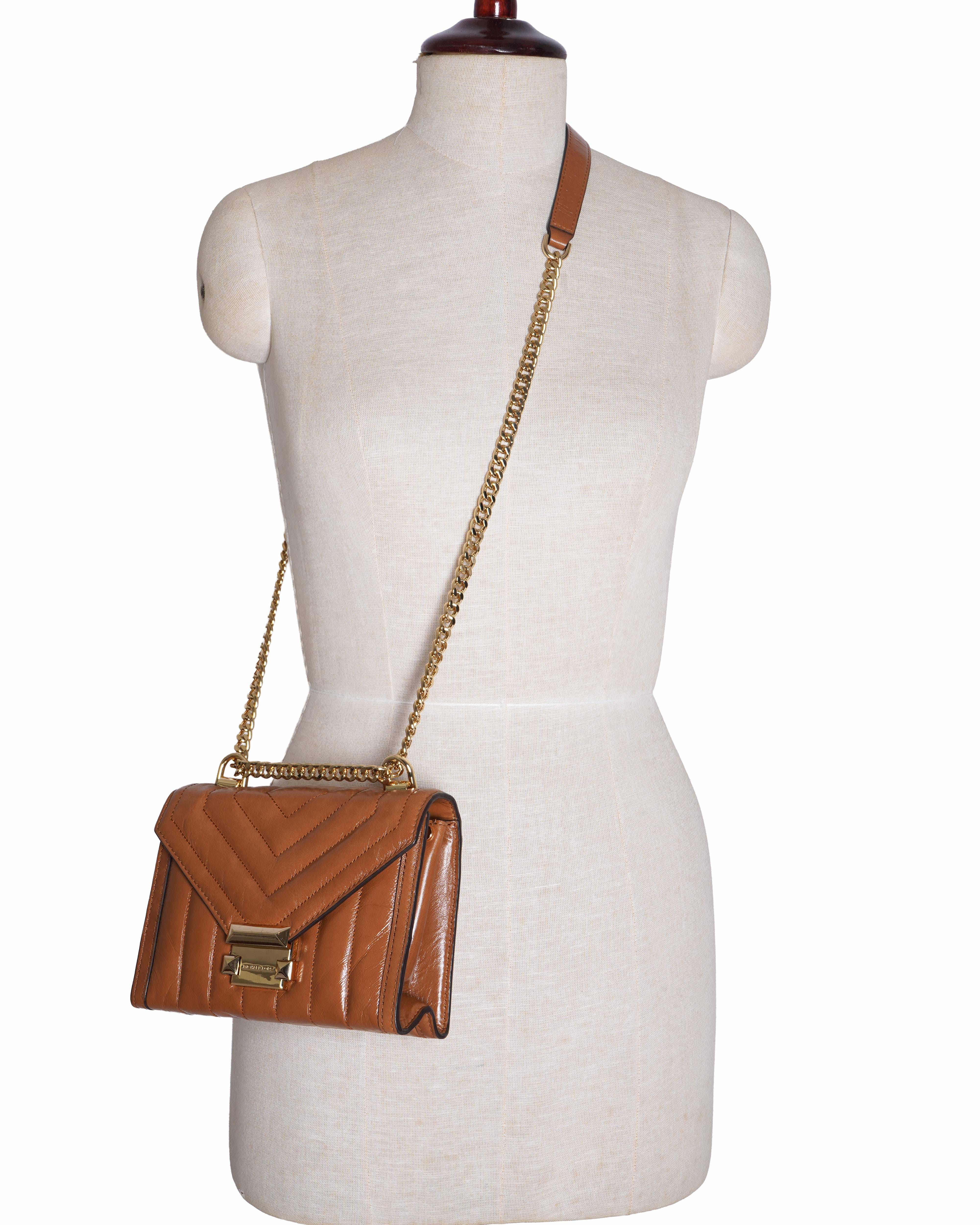 Michael Kors Quilted Whitney Brown Crossbody Bag