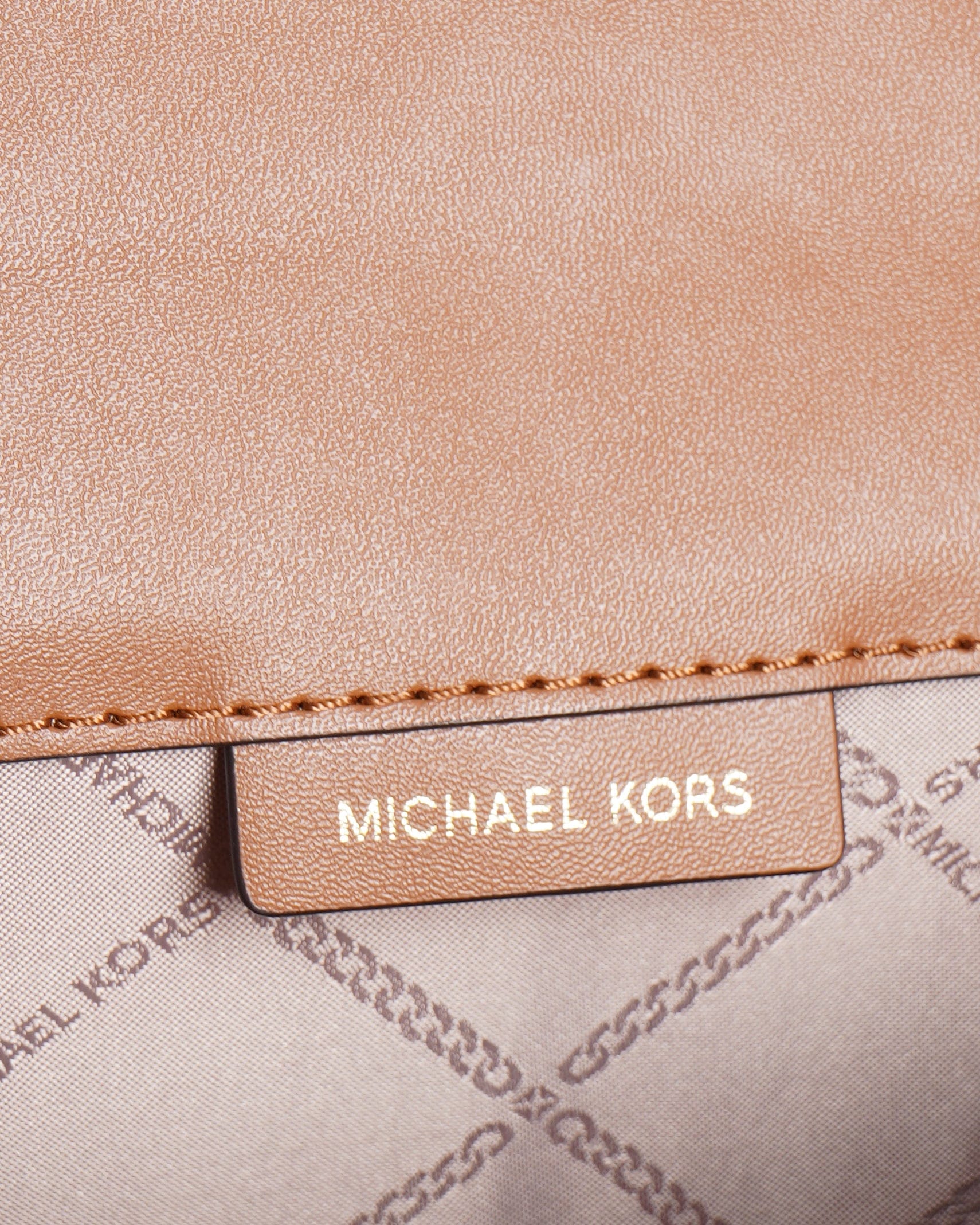 Michael Kors New Michael Kors Ginny Medium Logo Brown Coated Canvas Crossbody Bag