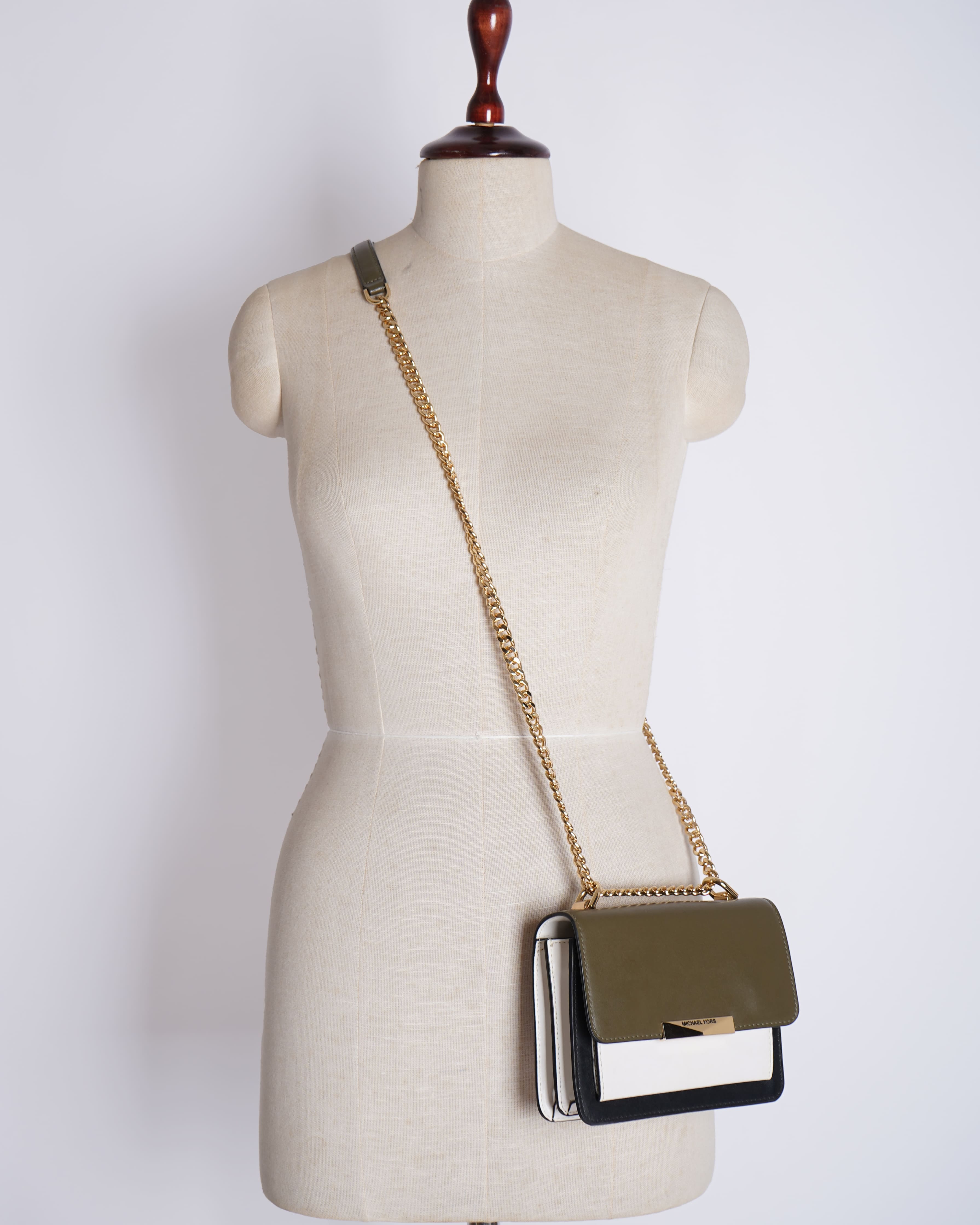 Michael Kors Jade Extra - Small Tri - Color Leather Crossbody Bag
