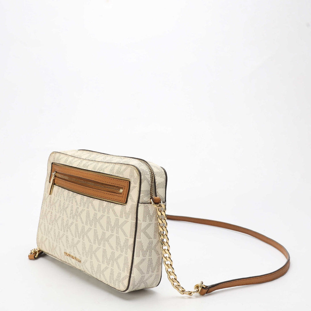 Michael Kors Vanilla Jet Set Logo Crossbody Bag