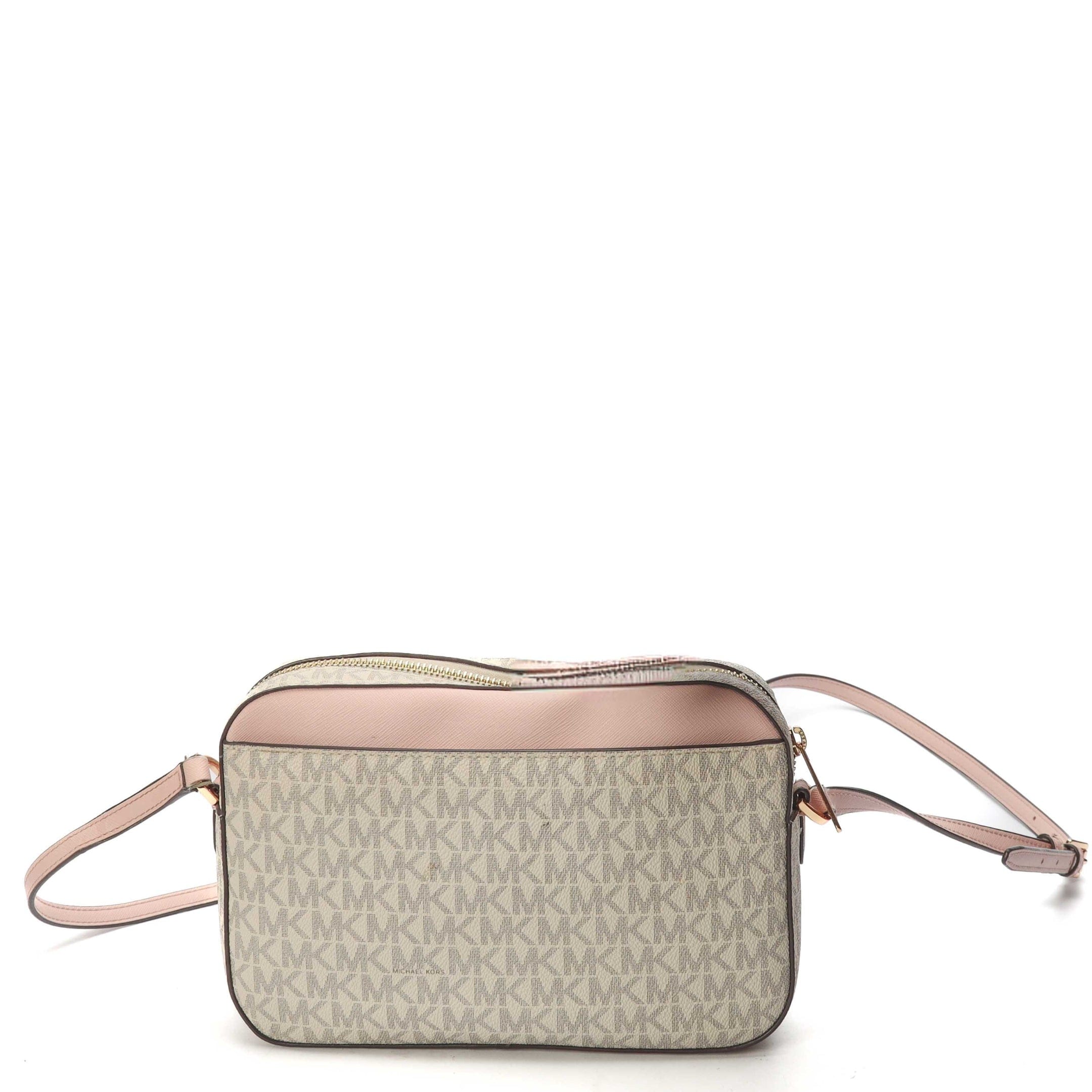 Michael Kors Jet Set Vanilla Pink Logo Crossbody Bag