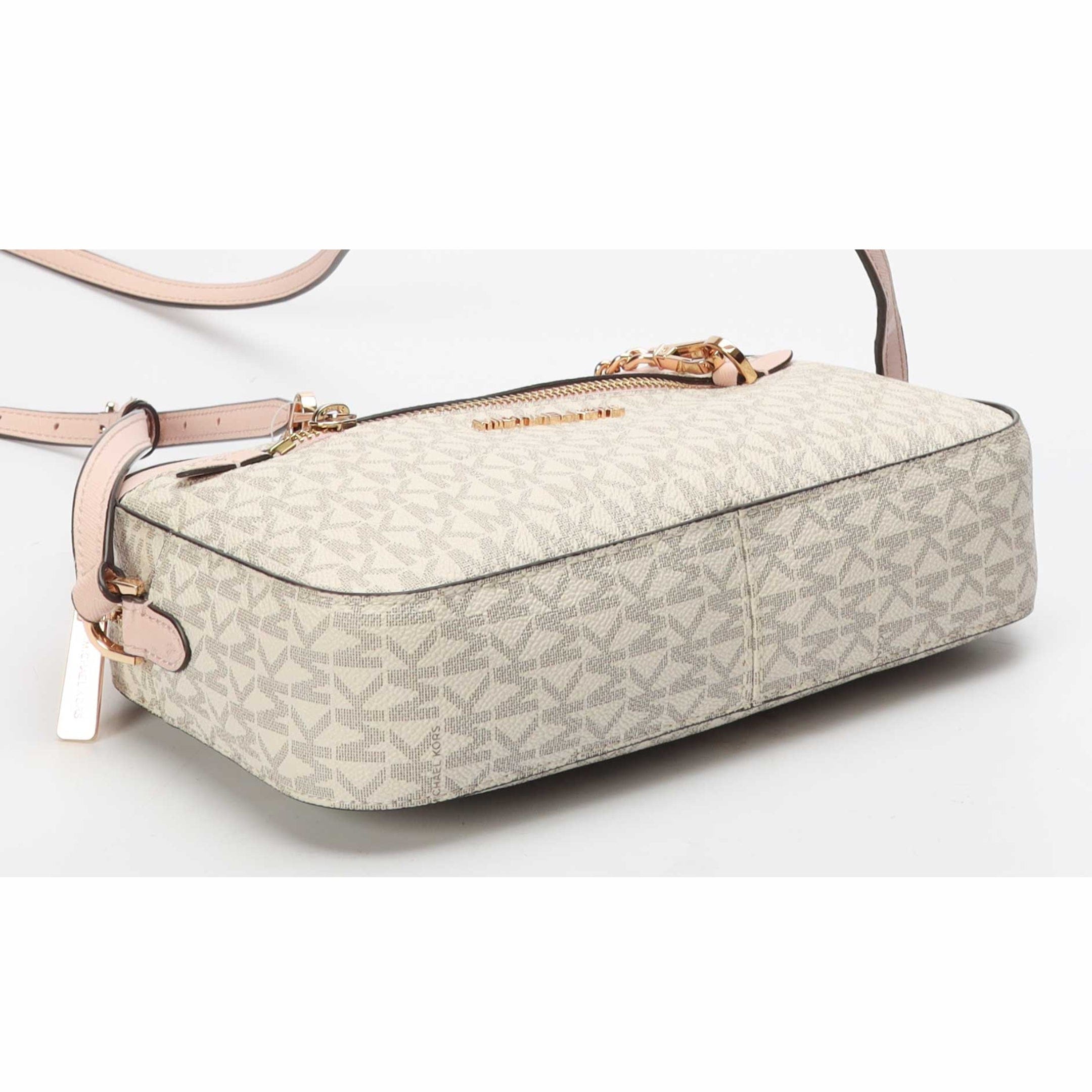 Michael Kors Jet Set Vanilla Pink Logo Crossbody Bag