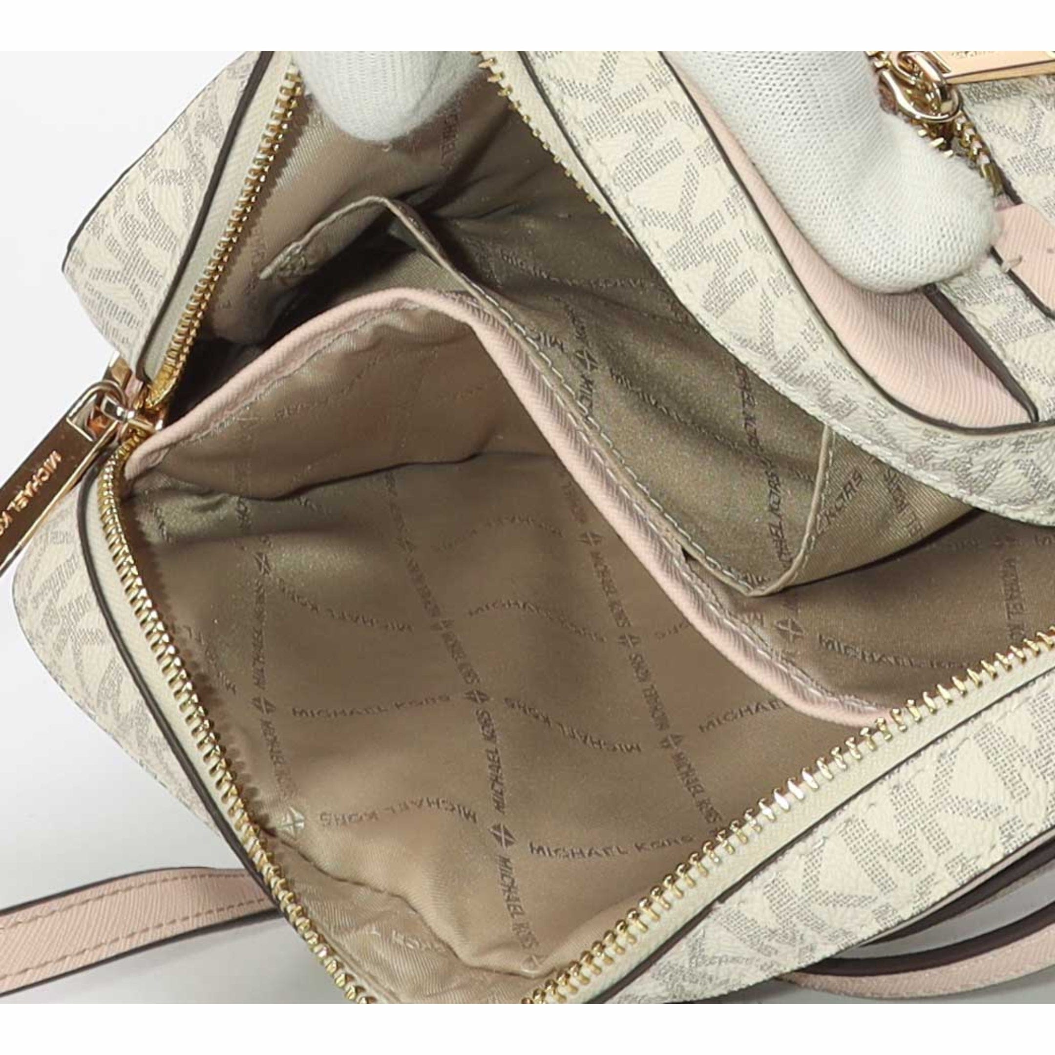 Michael Kors Jet Set Vanilla Pink Logo Crossbody Bag