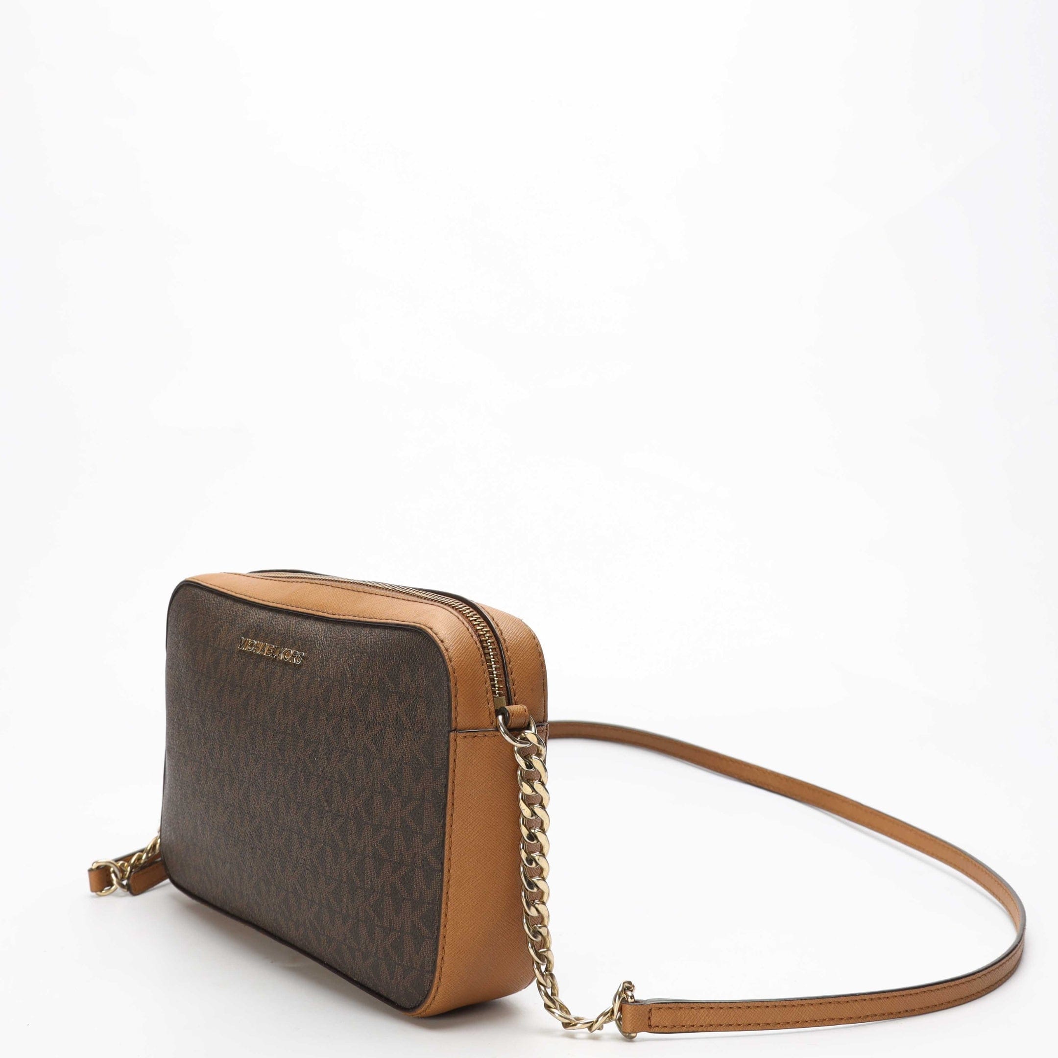 Michael Kors Jet Set Brown Logo Crossbody Bag
