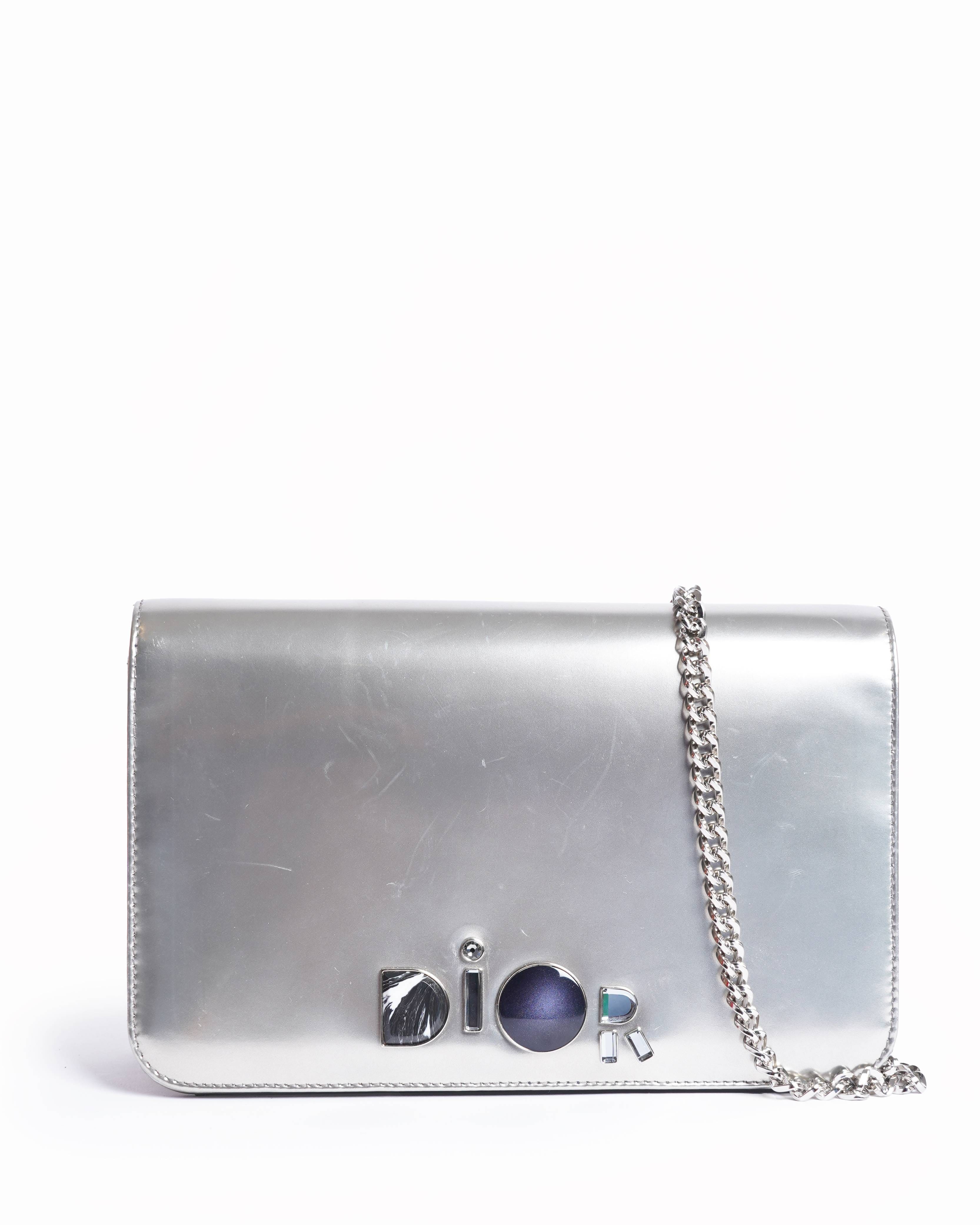 Dior Christian Dior patent leather 3 way wallet on chain