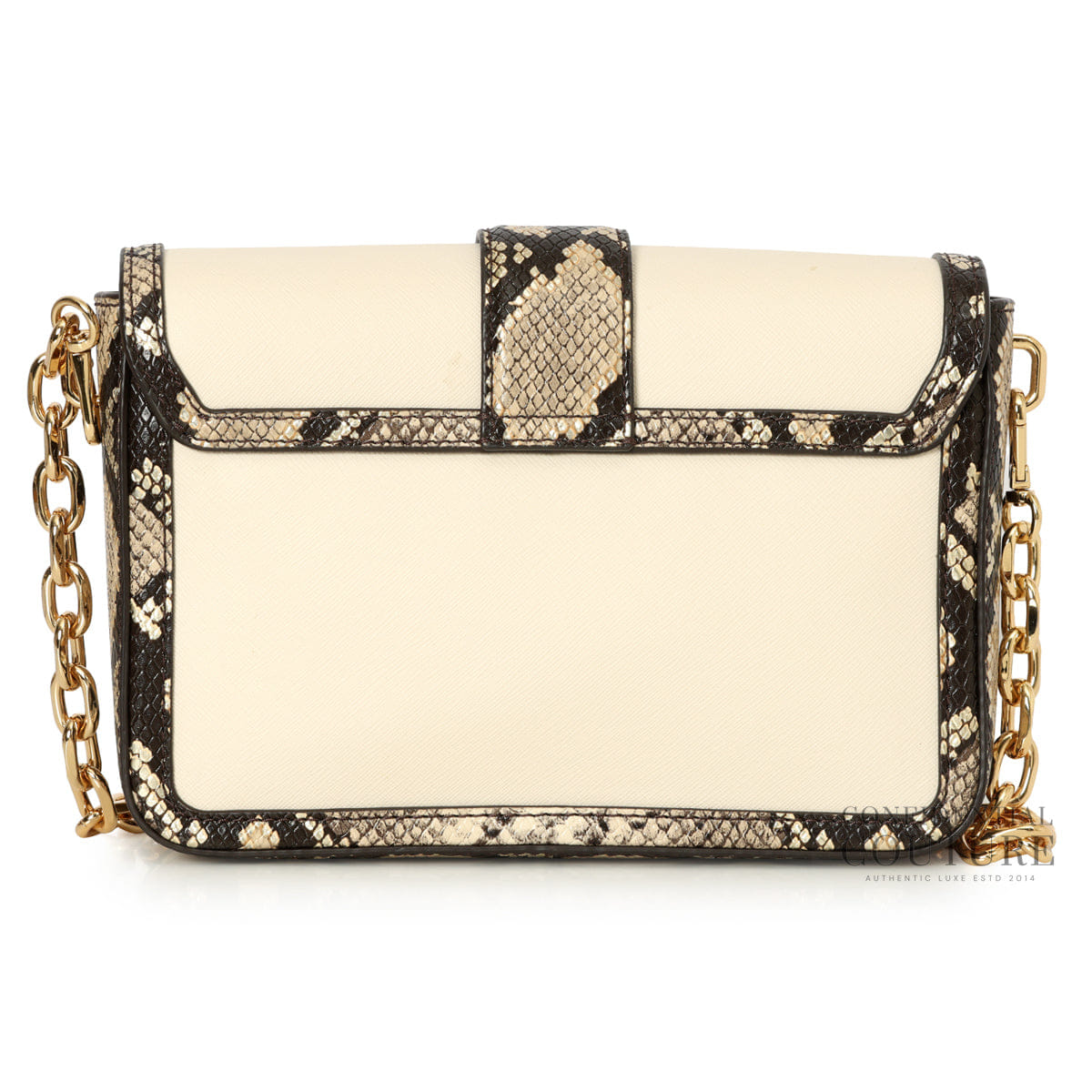 Michael Kors Carmen Medium Convertible Snake Embossed Trim Shoulder Flap Crossbody Bag