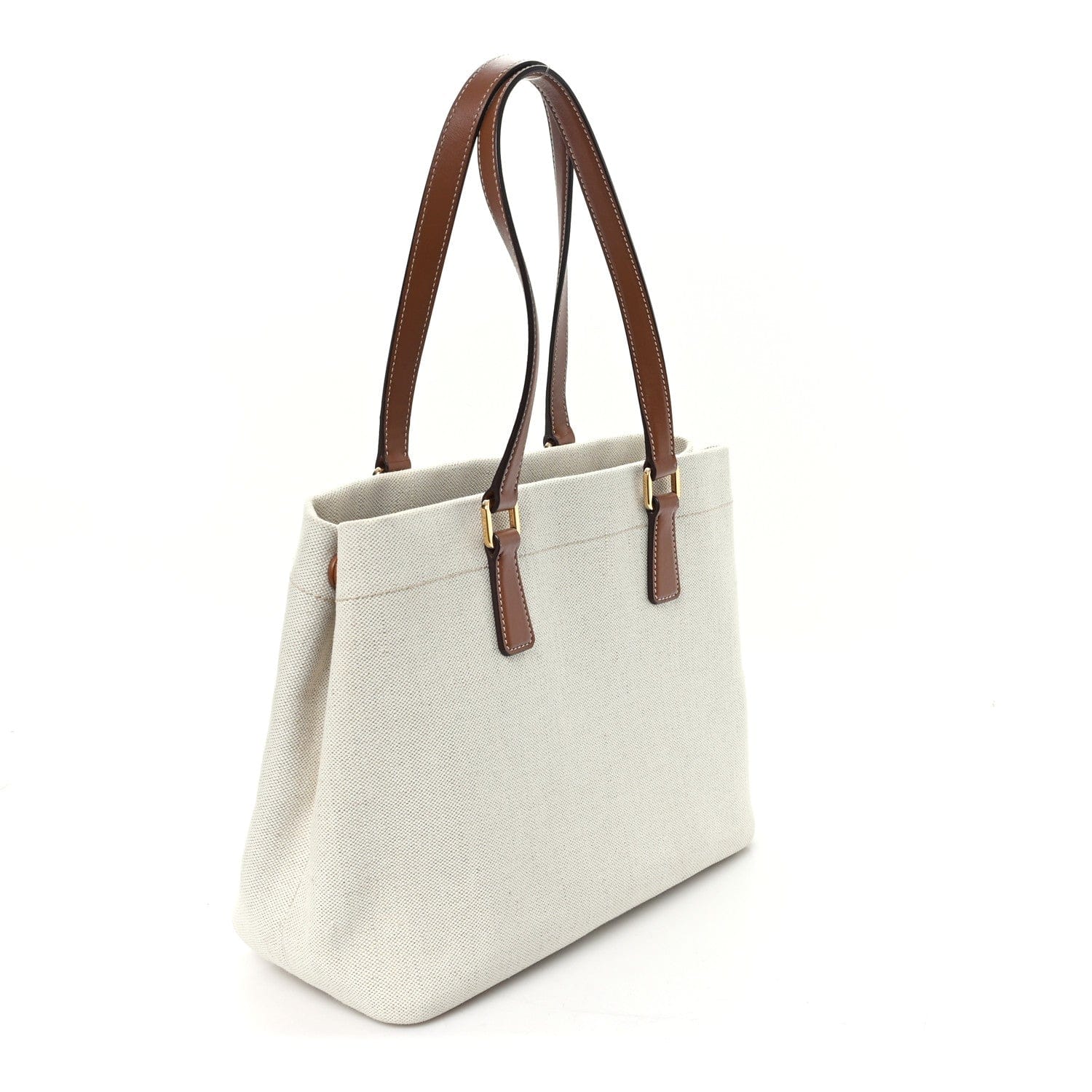 Prada Canvas Shopping Logo Tote Naturale