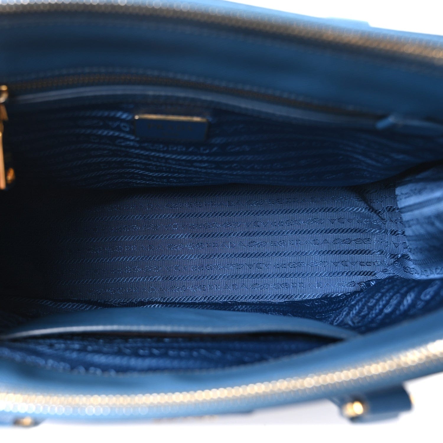 Prada Saffiano Small Galleria Double Zip Tote Cobalto