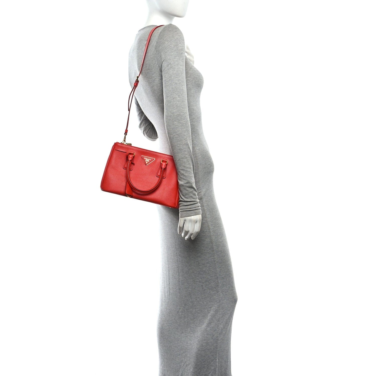 Prada Saffiano Mini Galleria Double Zip Tote Lacca