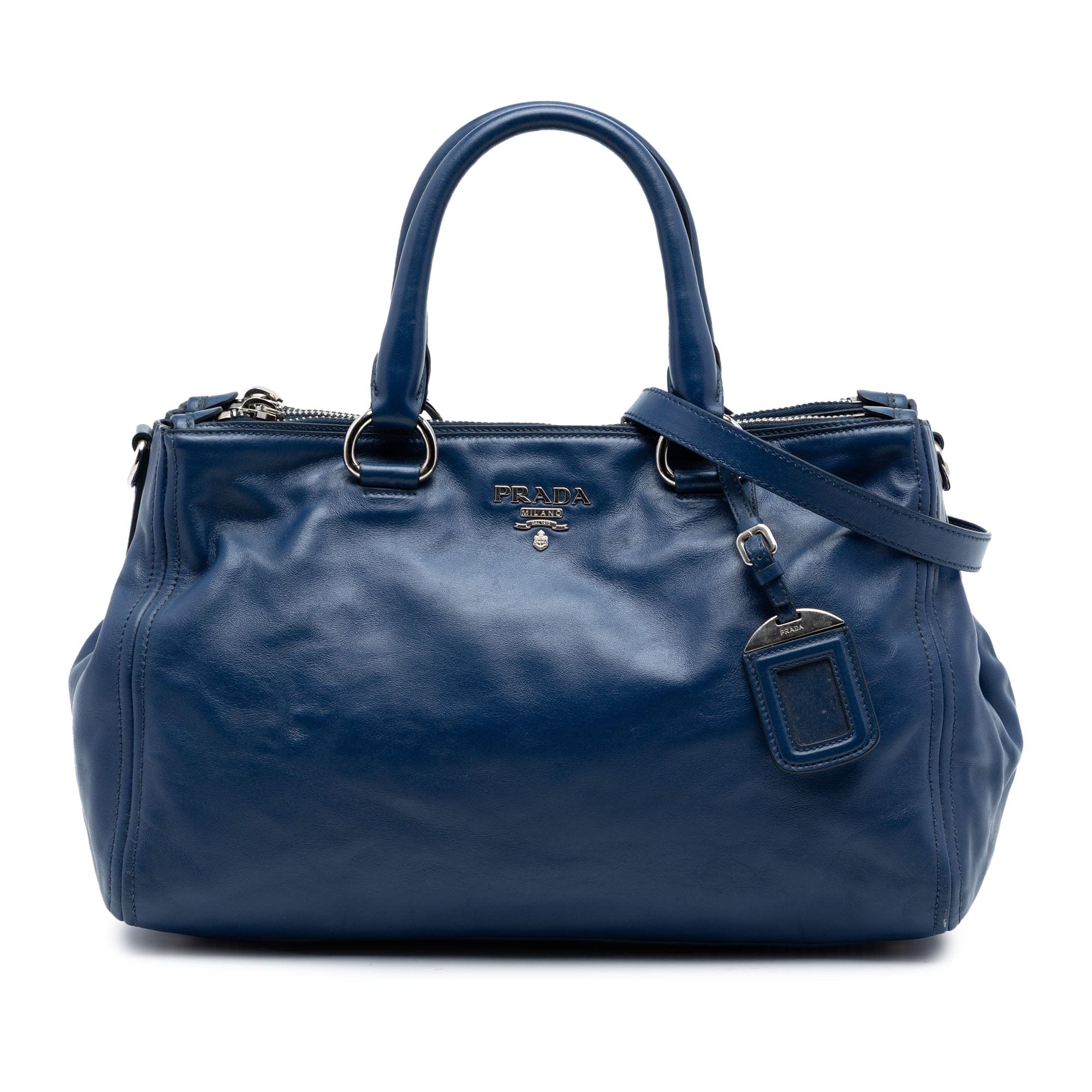 Prada Soft Calf Double Zip Convertible Tote