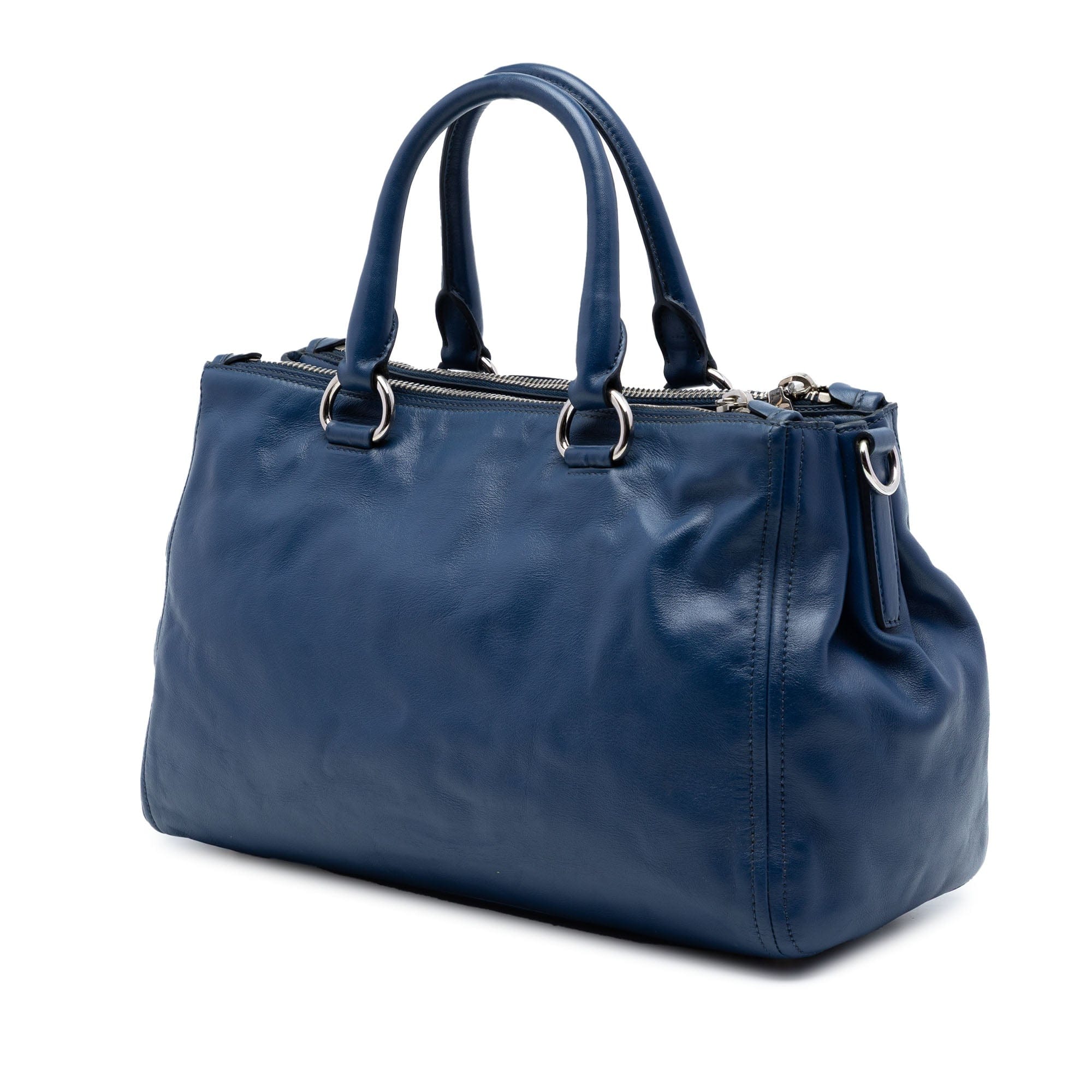 Prada Soft Calf Double Zip Convertible Tote