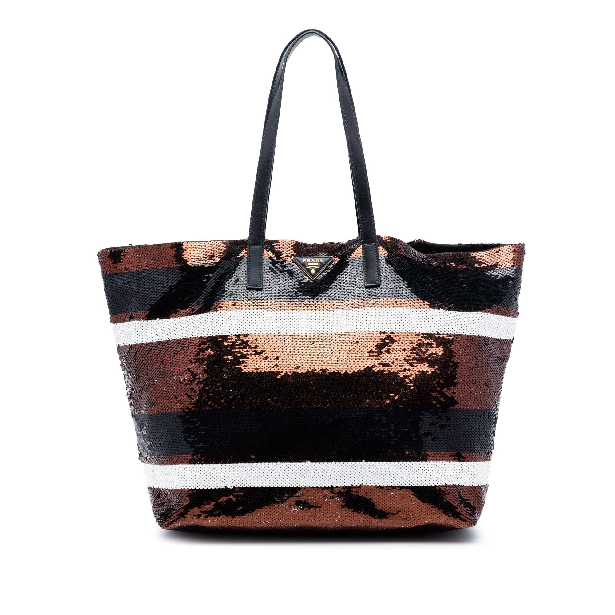 Prada Sequined Satin Stripes Tote