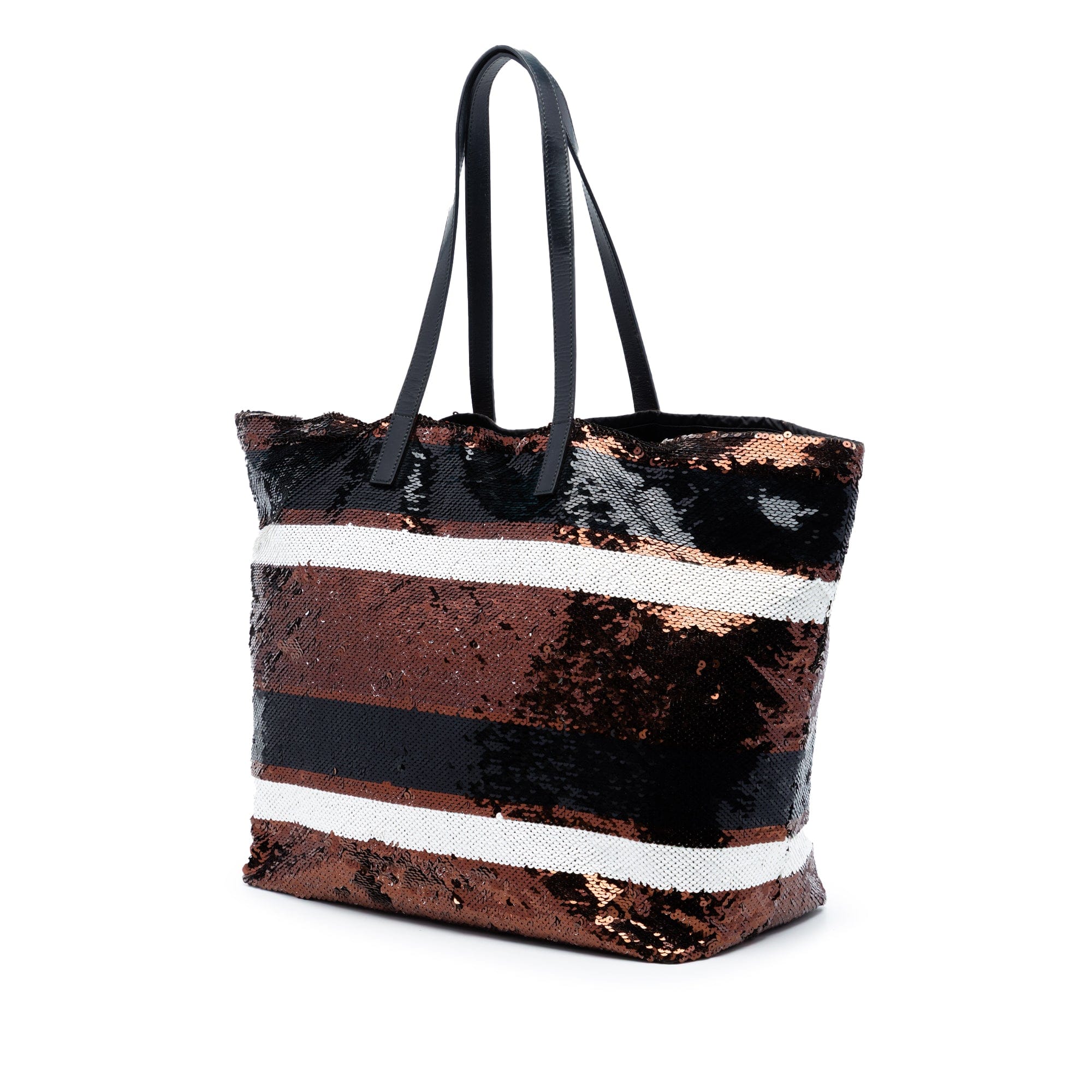 Prada Sequined Satin Stripes Tote
