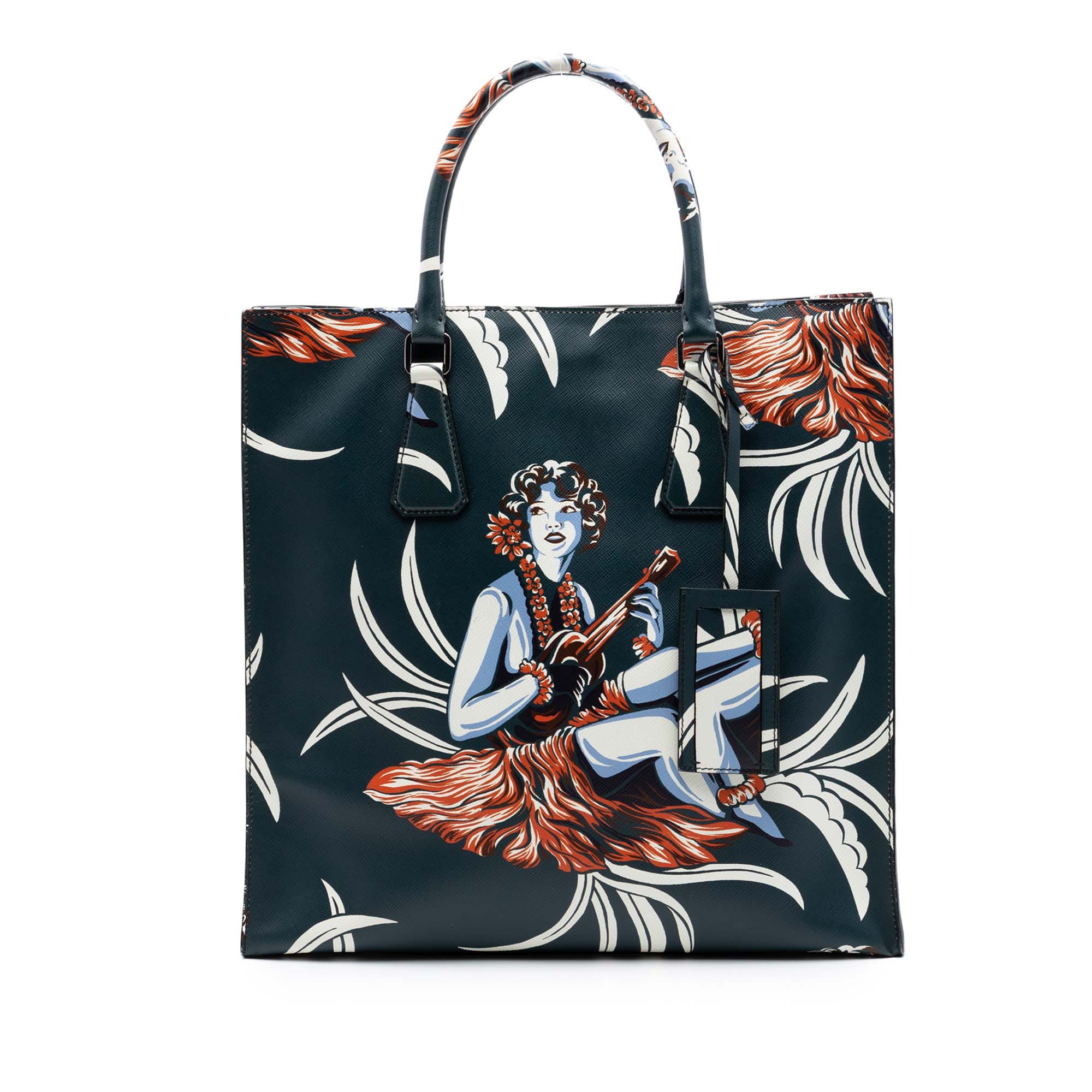 Prada Saffiano Hawaiian Print Tote