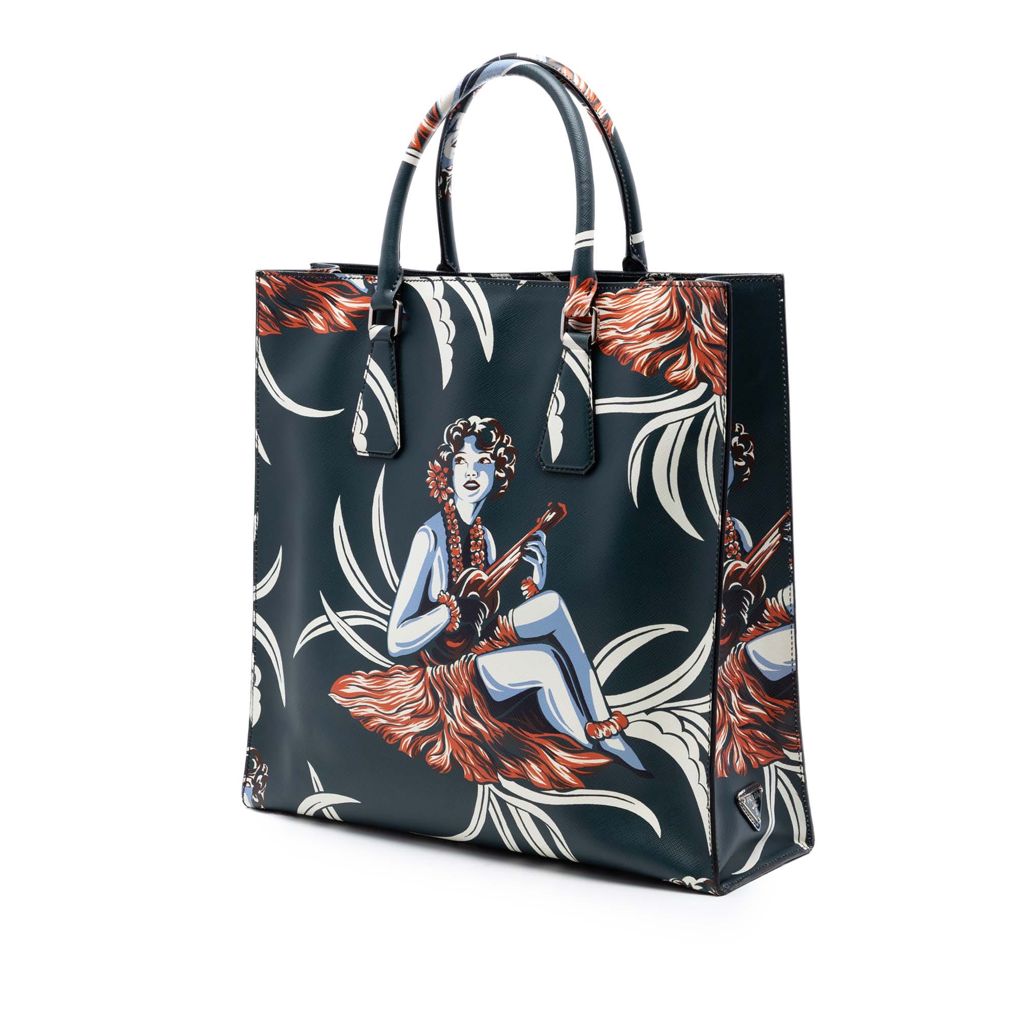 Prada Saffiano Hawaiian Print Tote