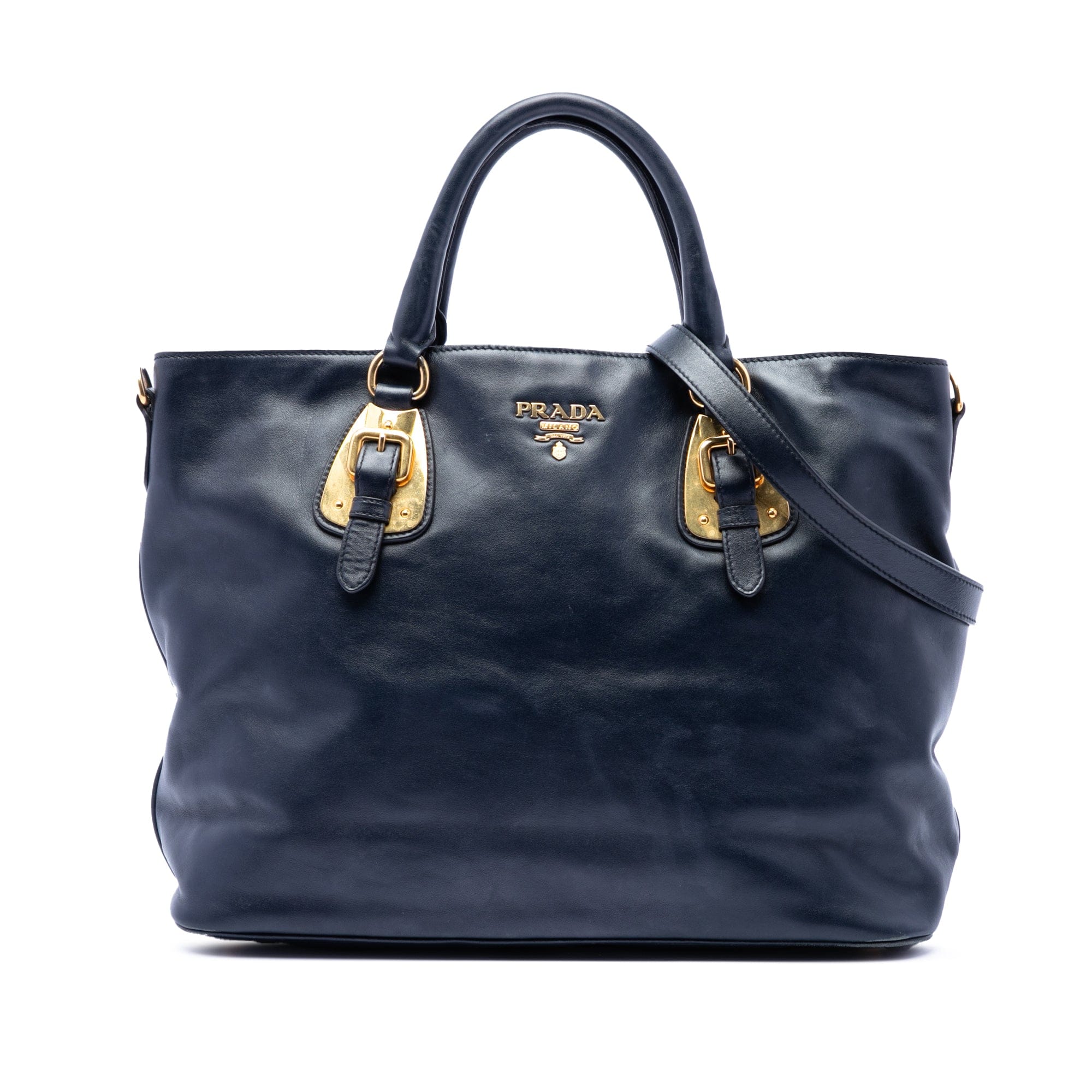 Prada Soft Calfskin Open Convertible Shopping Tote