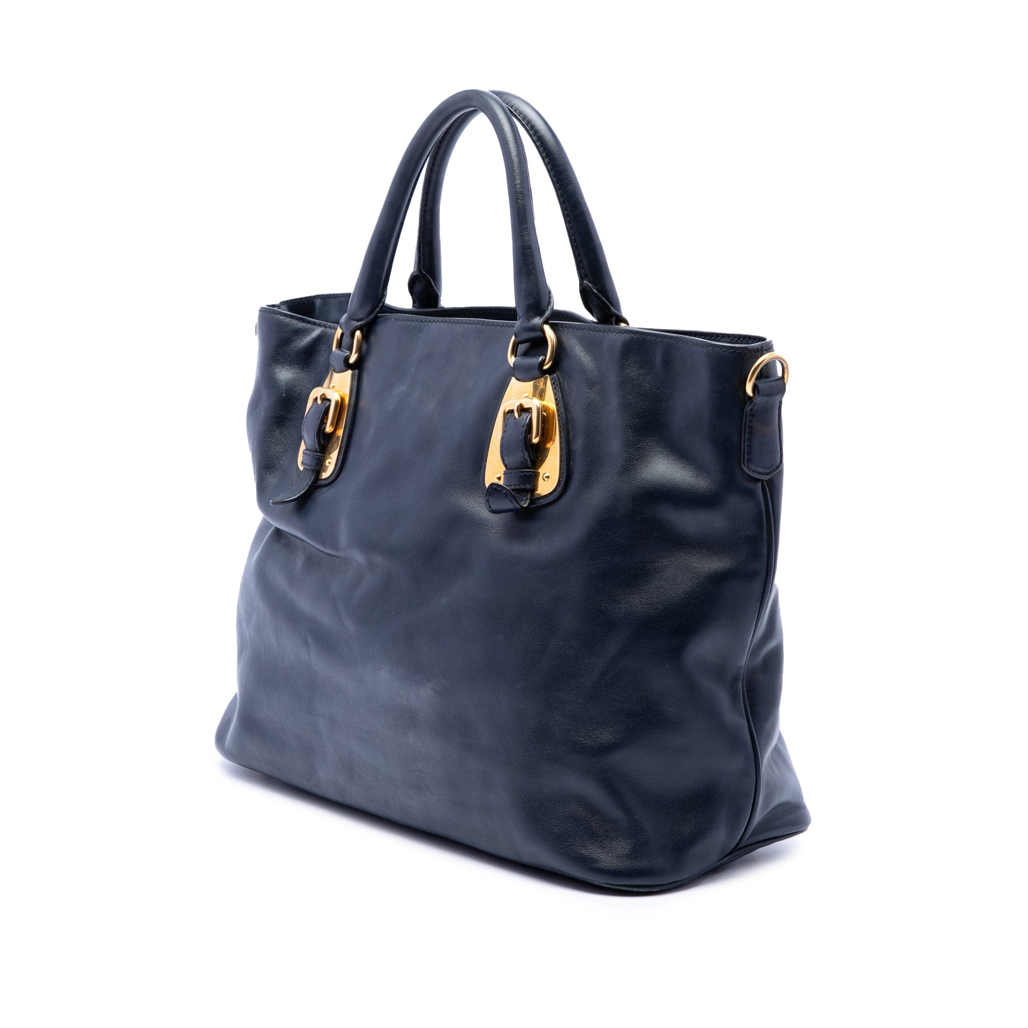Prada Soft Calfskin Open Convertible Shopping Tote