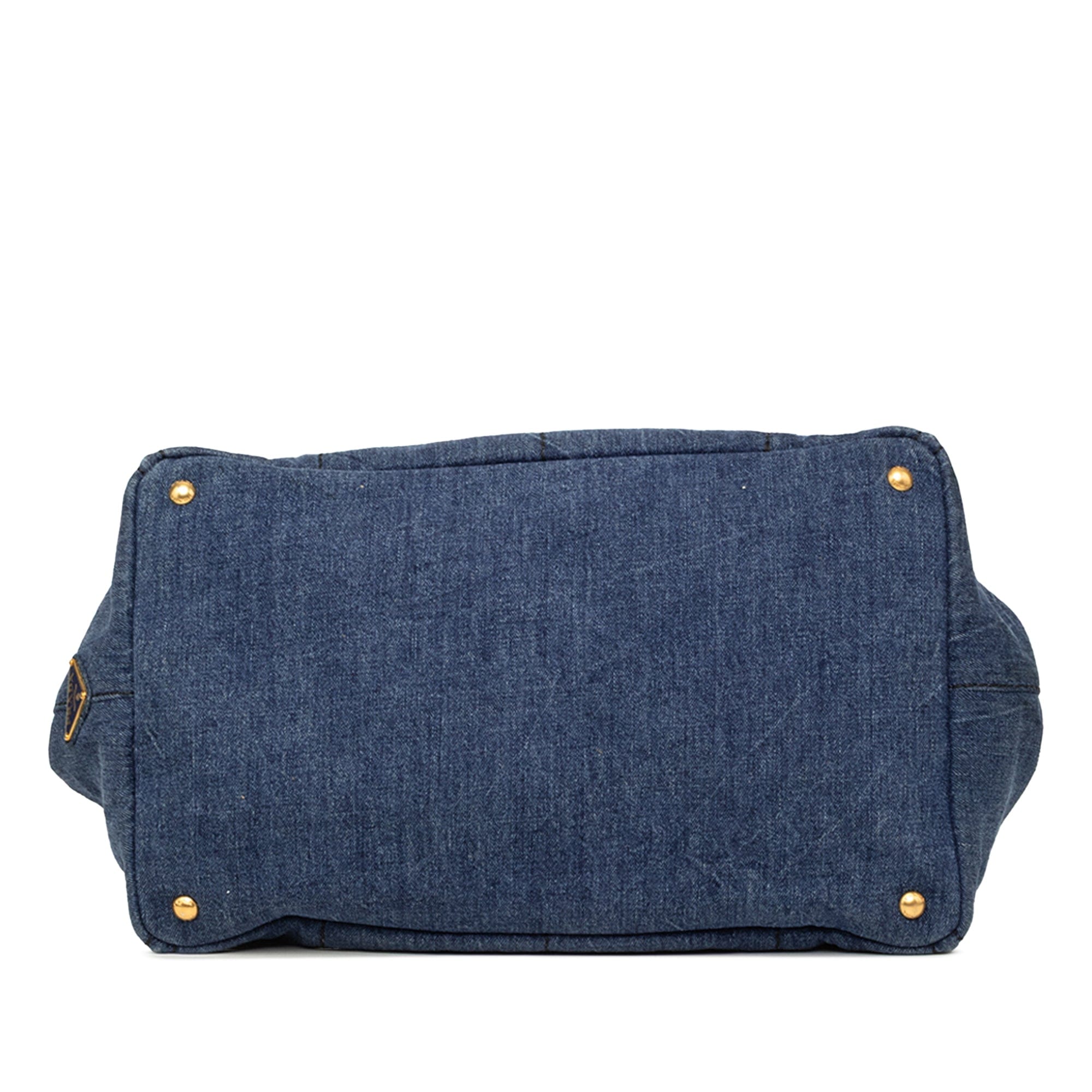 Prada Large Denim Canapa Logo Tote