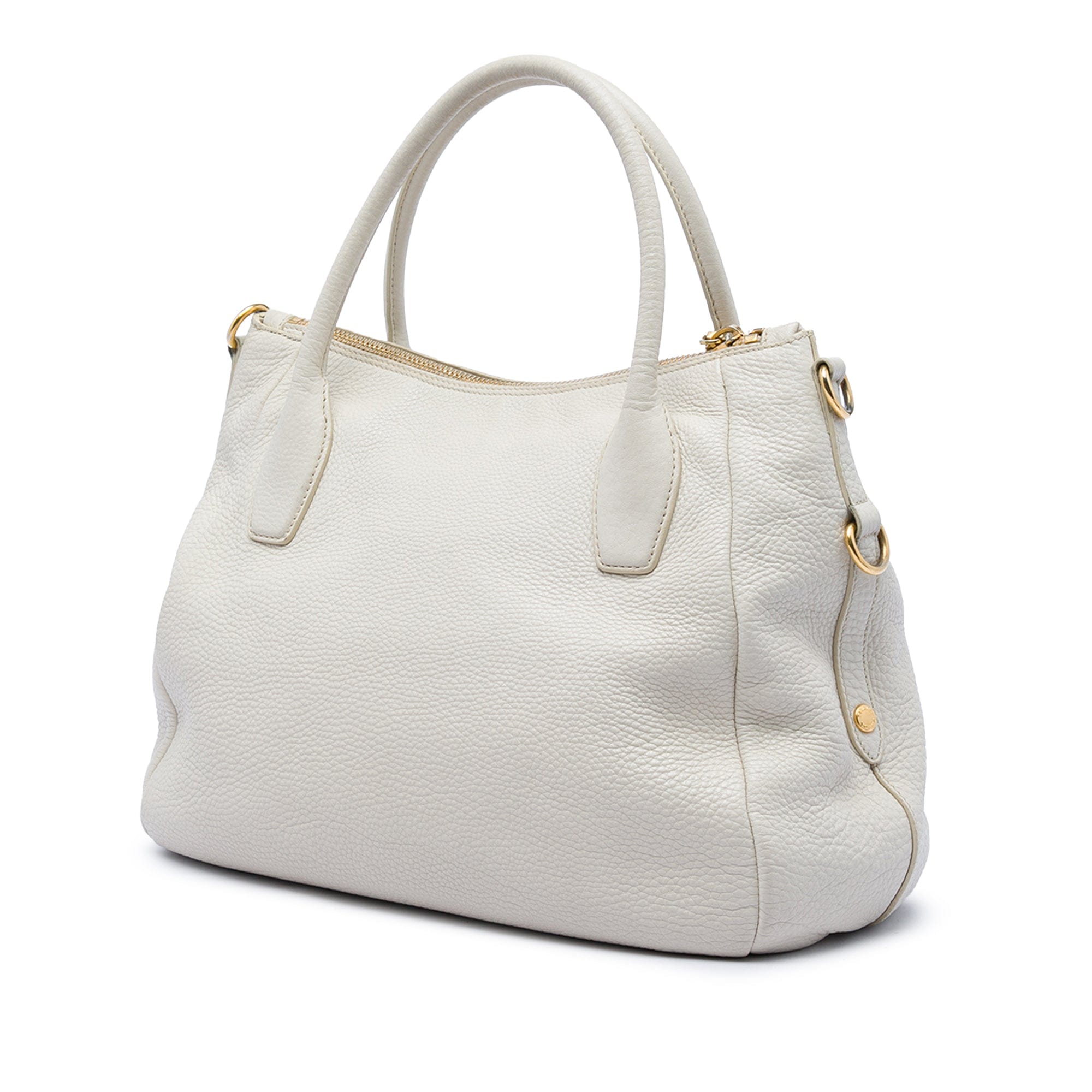 Prada Vitello Daino Zip Top Convertible Tote