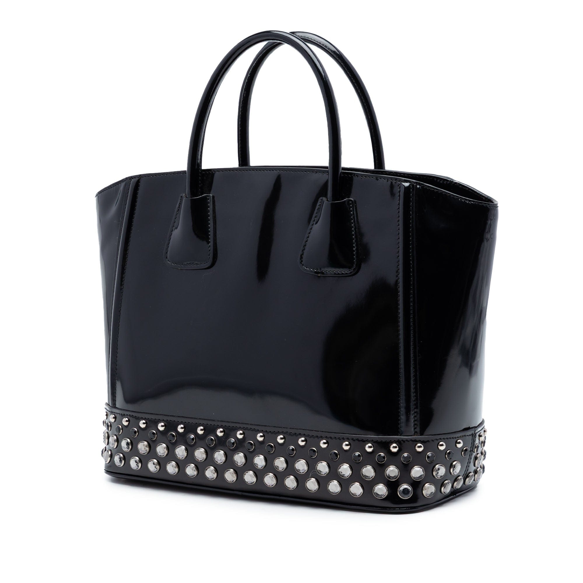 Prada Spazzolato Studded Crystal Tote