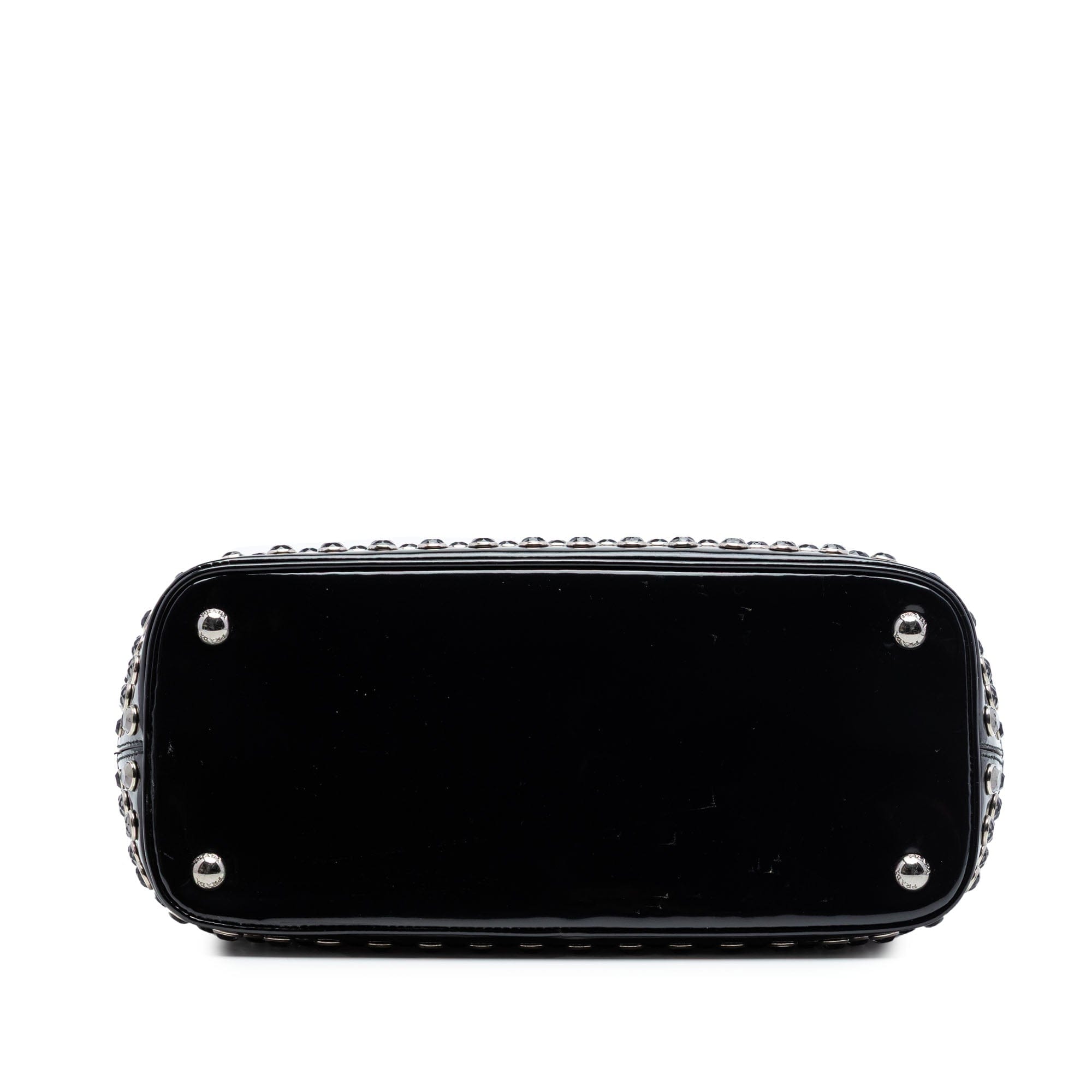 Prada Spazzolato Studded Crystal Tote