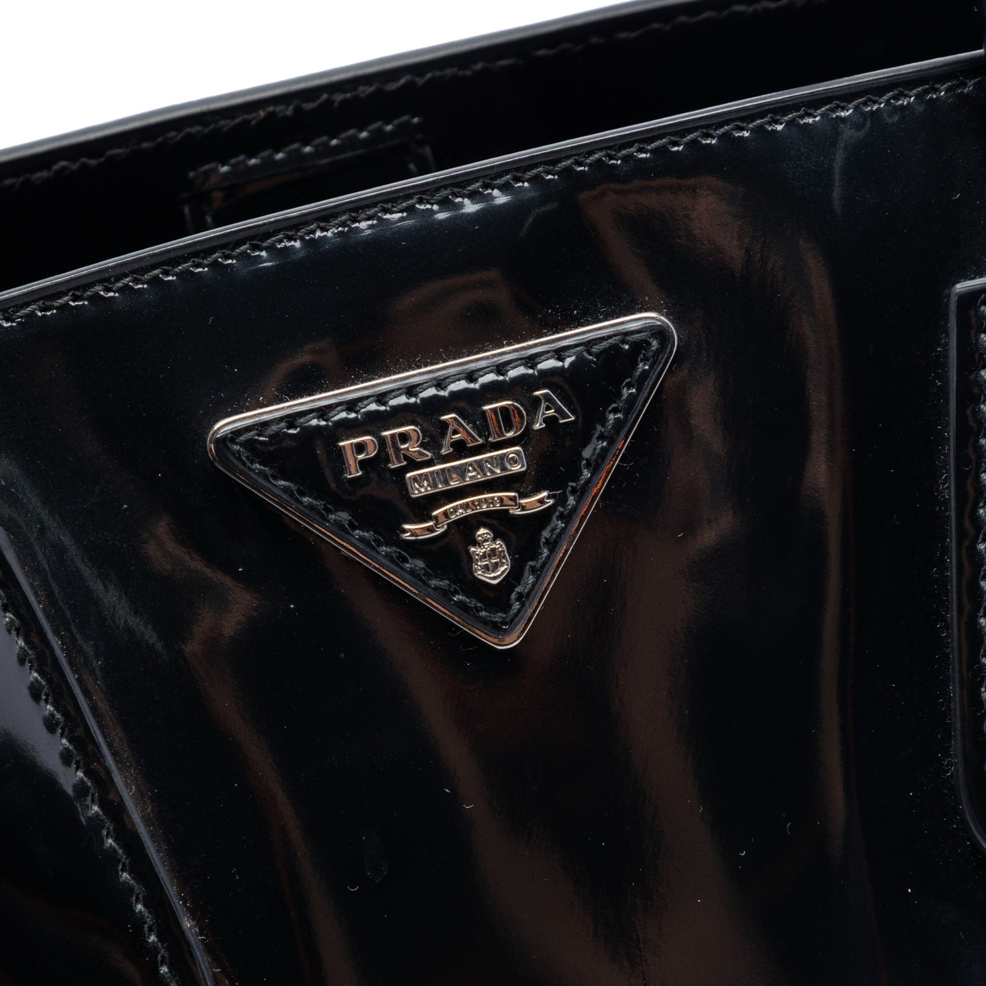 Prada Spazzolato Studded Crystal Tote