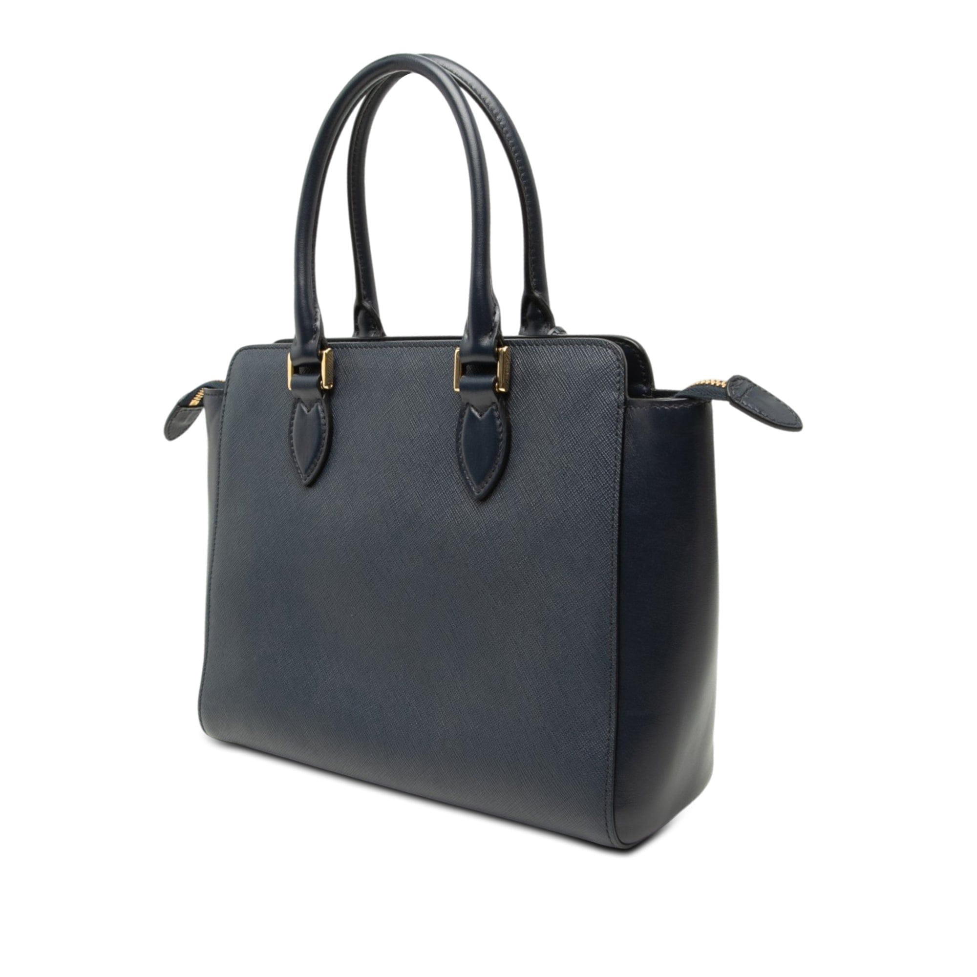Prada Soft Calf Trimmed Saffiano Lux Open Convertible Tote