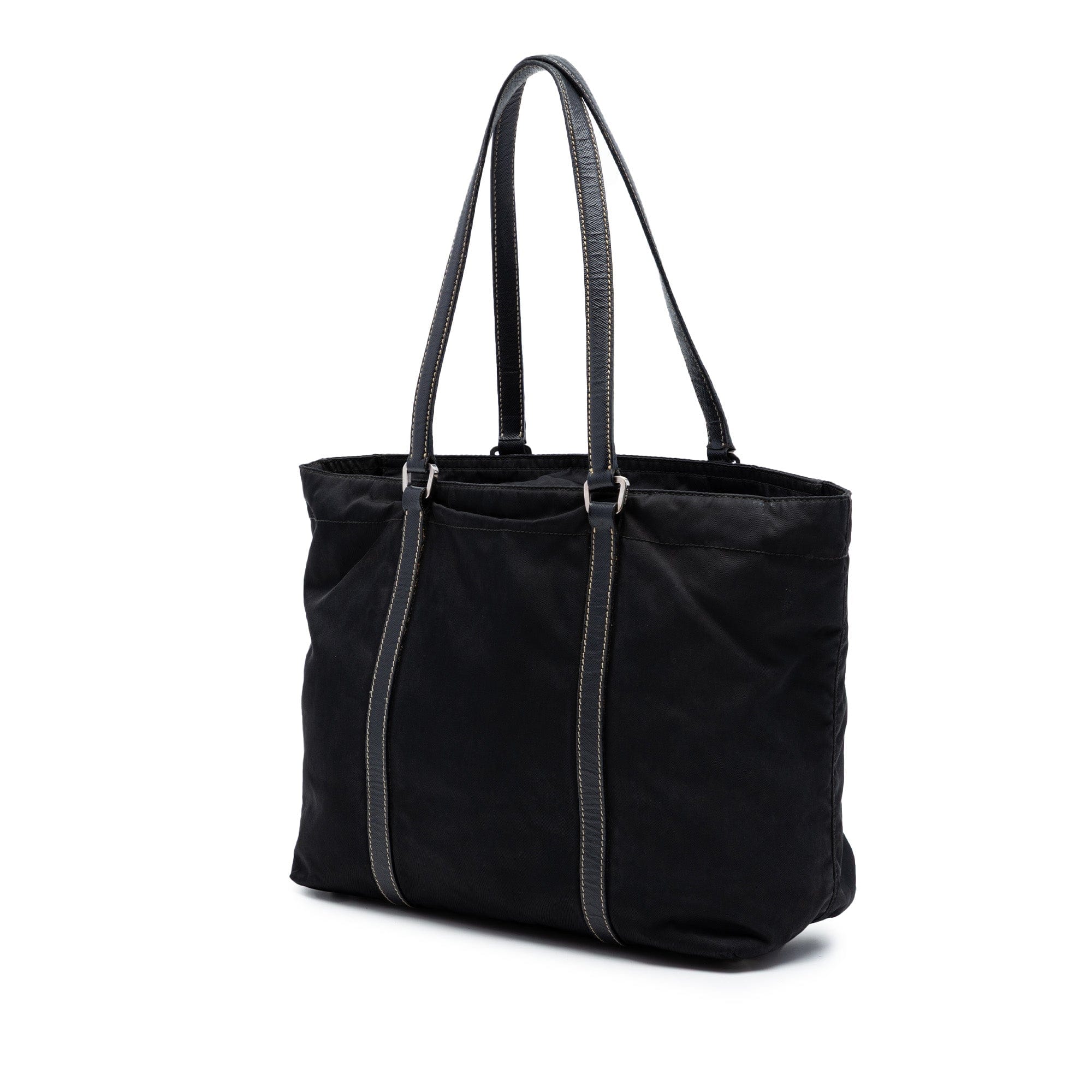 Prada Saffiano Trimmed Tessuto Tote