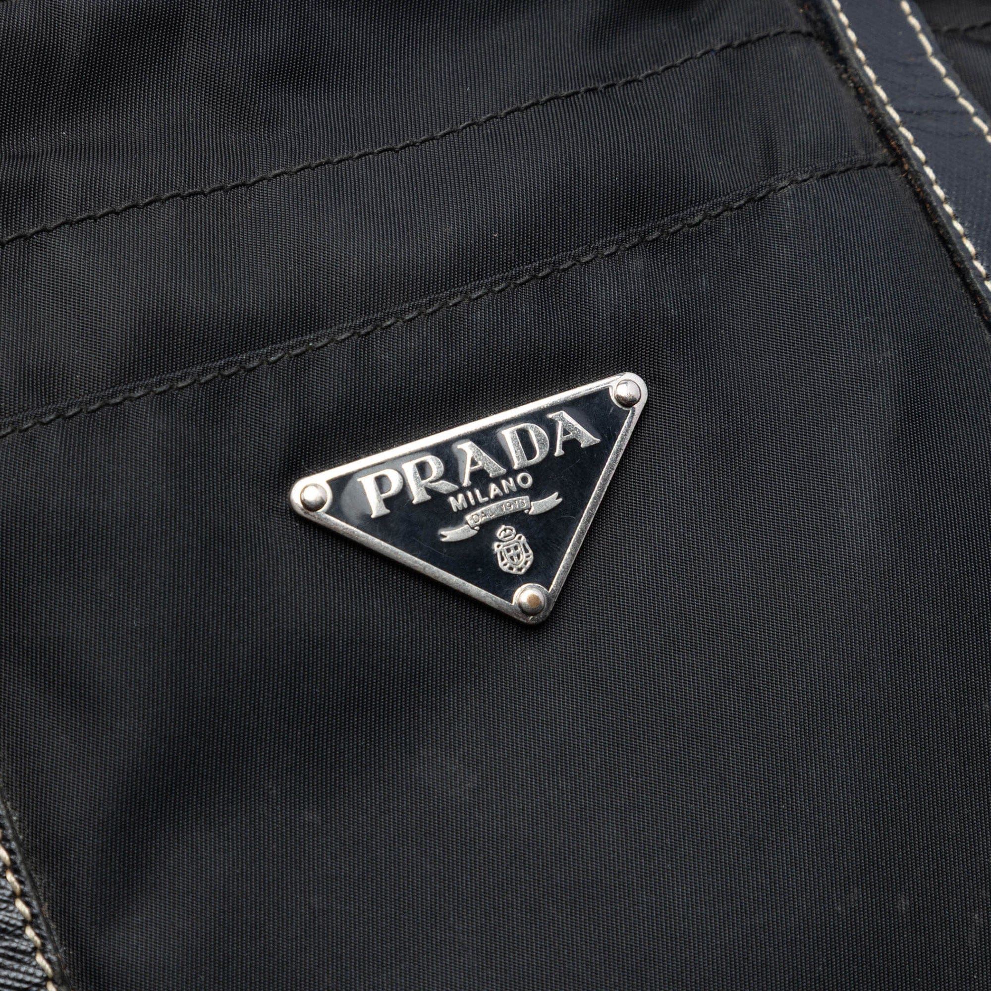 Prada Saffiano Trimmed Tessuto Tote