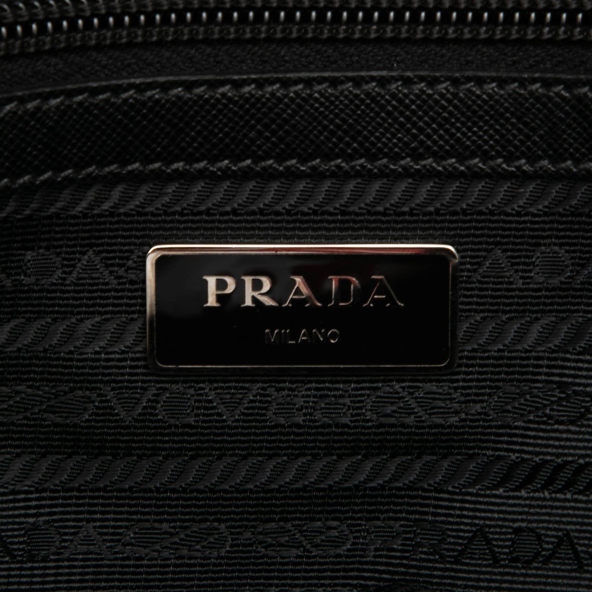 Prada Saffiano Trimmed Tessuto Open Convertible Tote