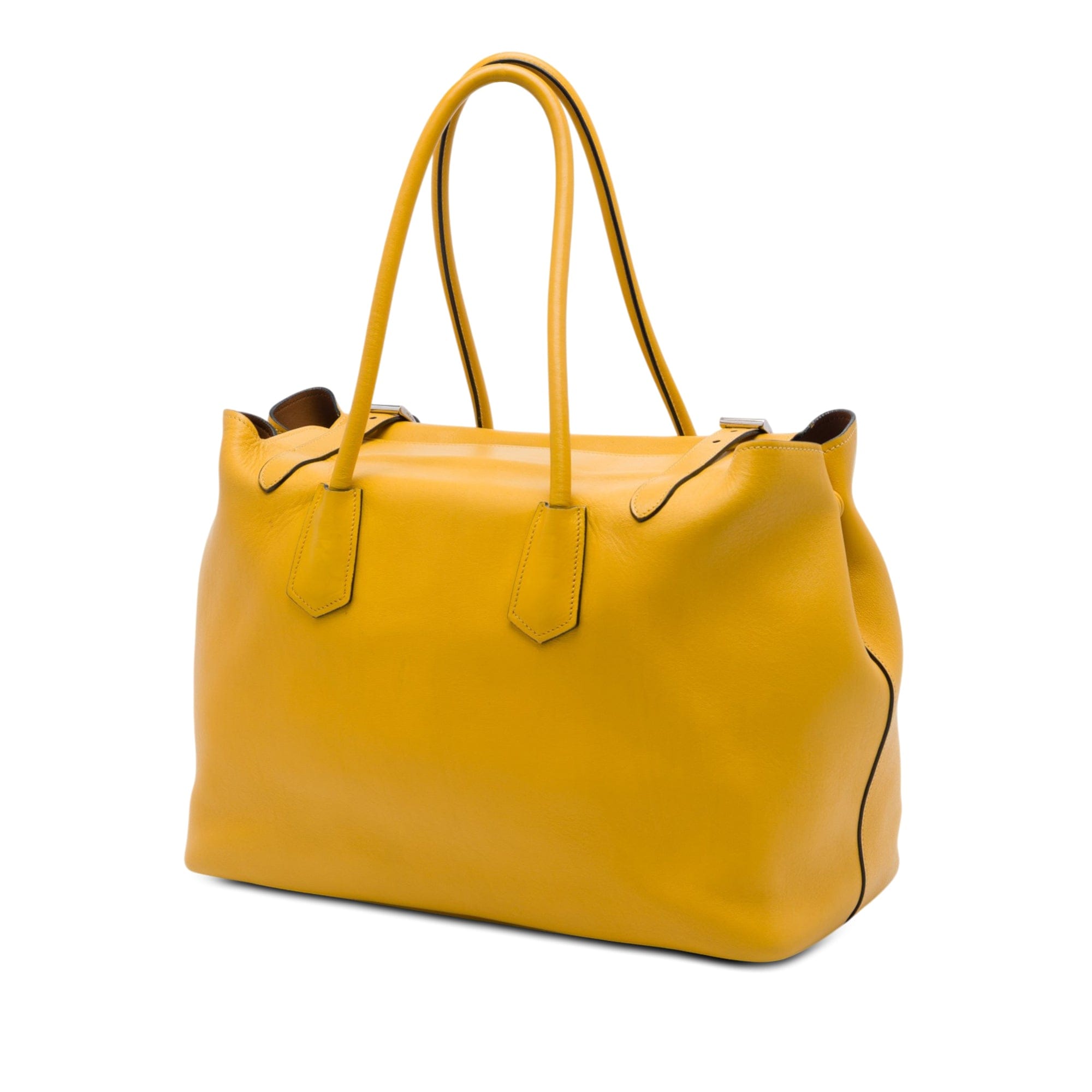 Prada City Calf Leather Buckle Tote