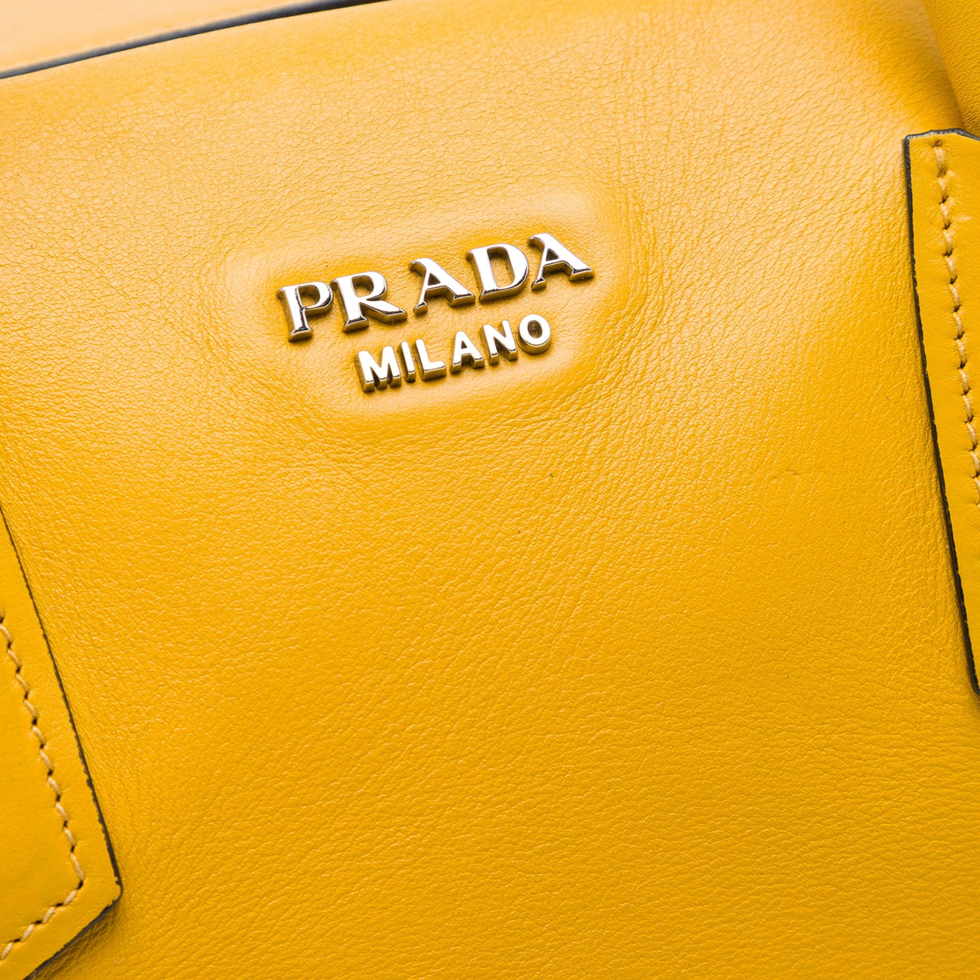 Prada City Calf Leather Buckle Tote
